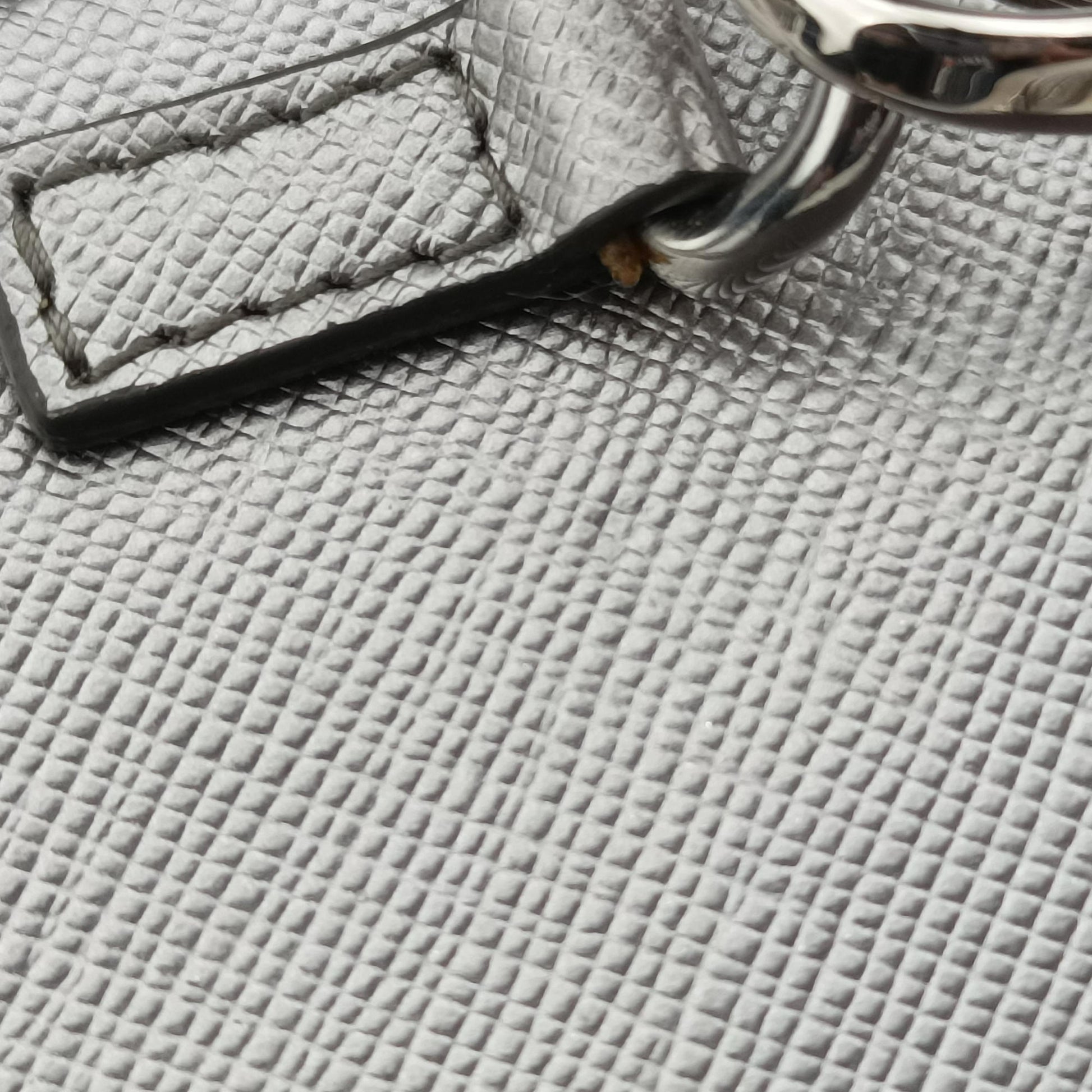Triangle logo Silver Saffiano Leather 1DH030 85トライアングルロゴ シルバー サフィアーノレザー 1DH030 85