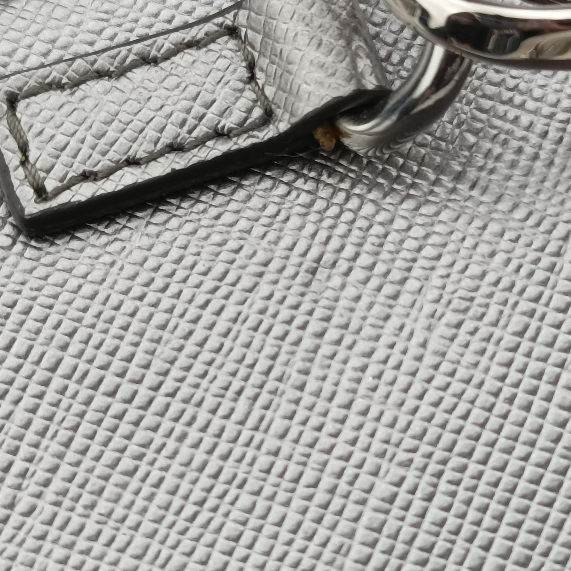 Triangle logo Silver Saffiano Leather 1DH030 85トライアングルロゴ シルバー サフィアーノレザー 1DH030 85
