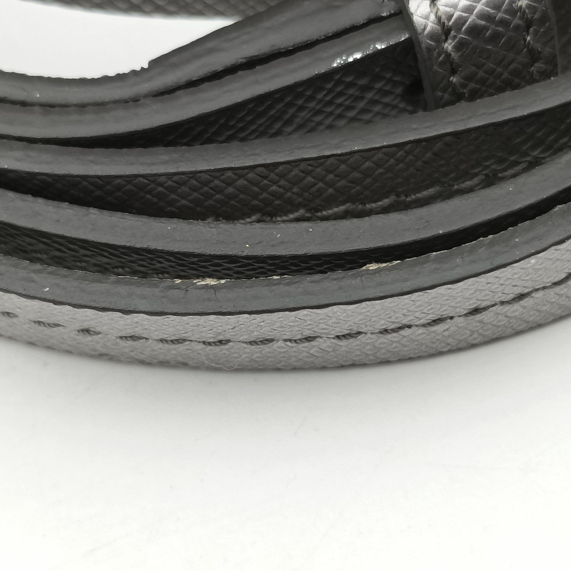 Triangle logo Silver Saffiano Leather 1DH030 85トライアングルロゴ シルバー サフィアーノレザー 1DH030 85
