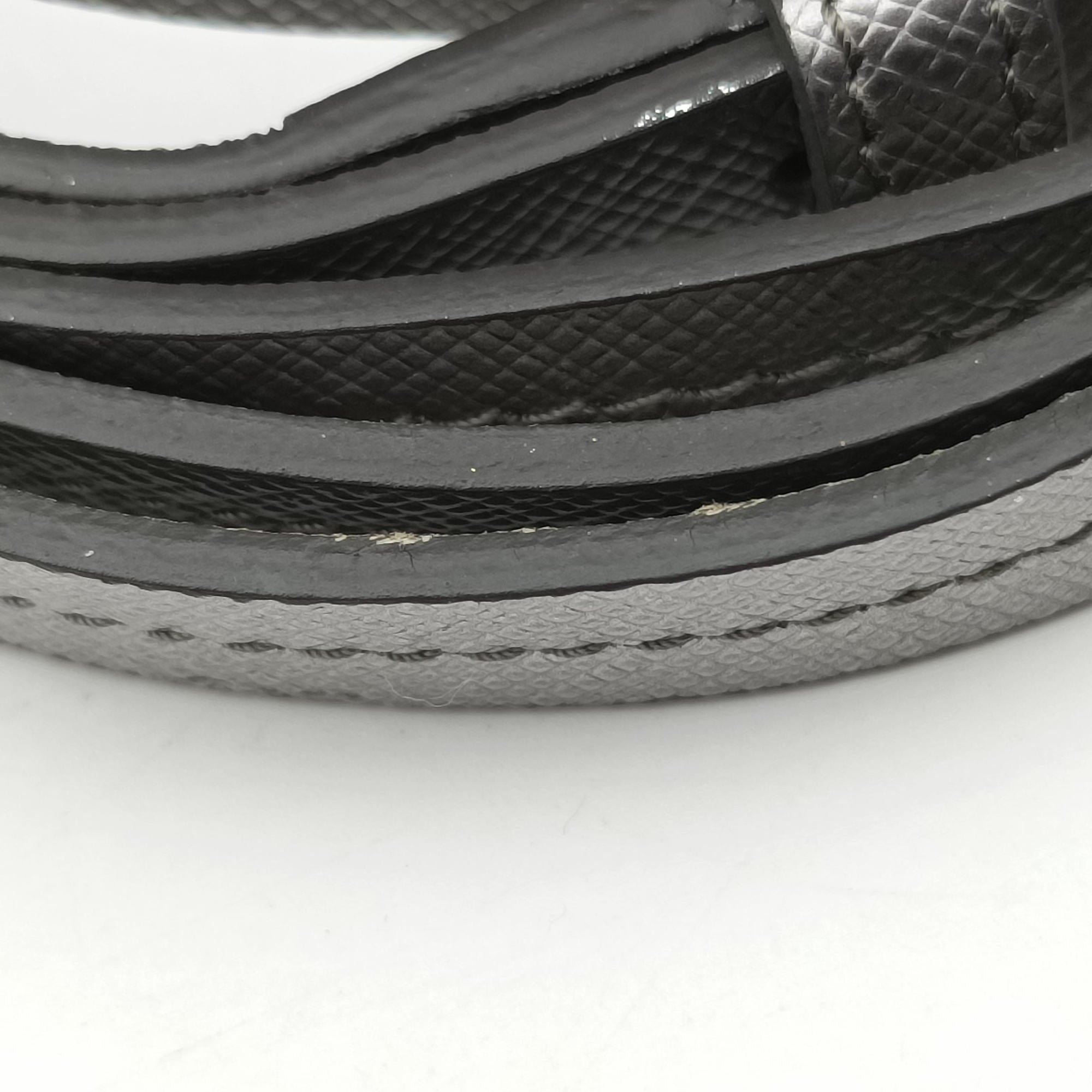 Triangle logo Silver Saffiano Leather 1DH030 85トライアングルロゴ シルバー サフィアーノレザー 1DH030 85