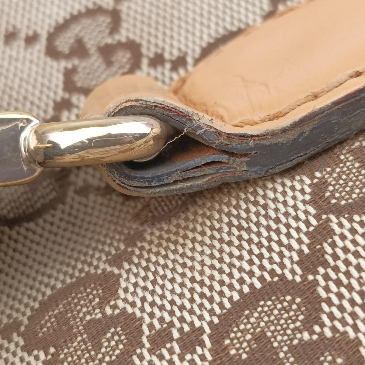 Pre-owned Gucci Marrakech Messenger Brown canvasxLeather 257024 shoulderbag | stylenewstar