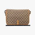 Pre-owned Gucci Marrakech Messenger Brown canvasxLeather 257024 shoulderbag | stylenewstar