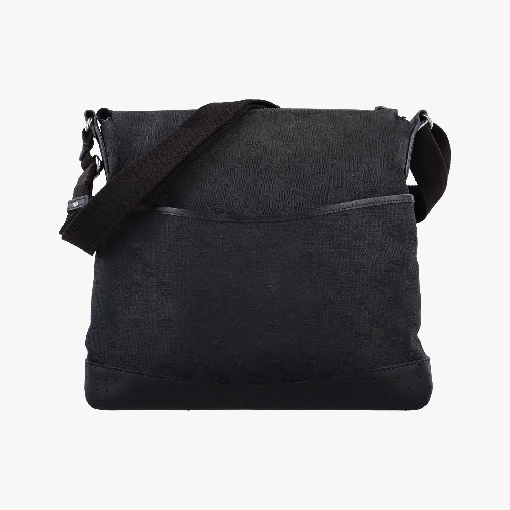 Flora Black Leather×Canvas 145857 E010120725フローラ ブラック レザー×キャンバス 145857 E010120725