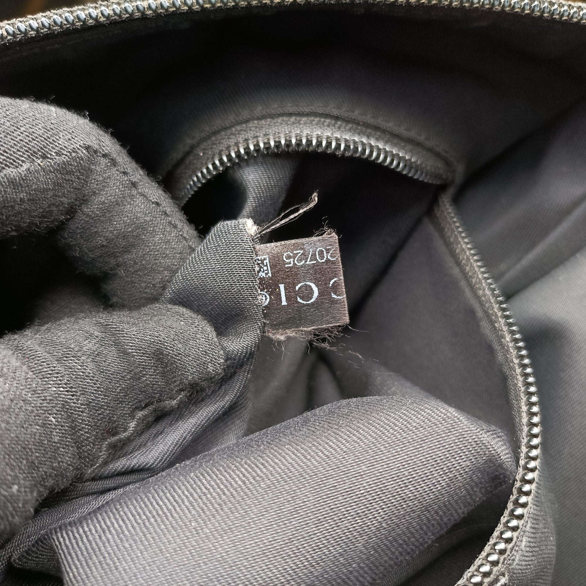 Flora Black Leather×Canvas 145857 E010120725フローラ ブラック レザー×キャンバス 145857 E010120725