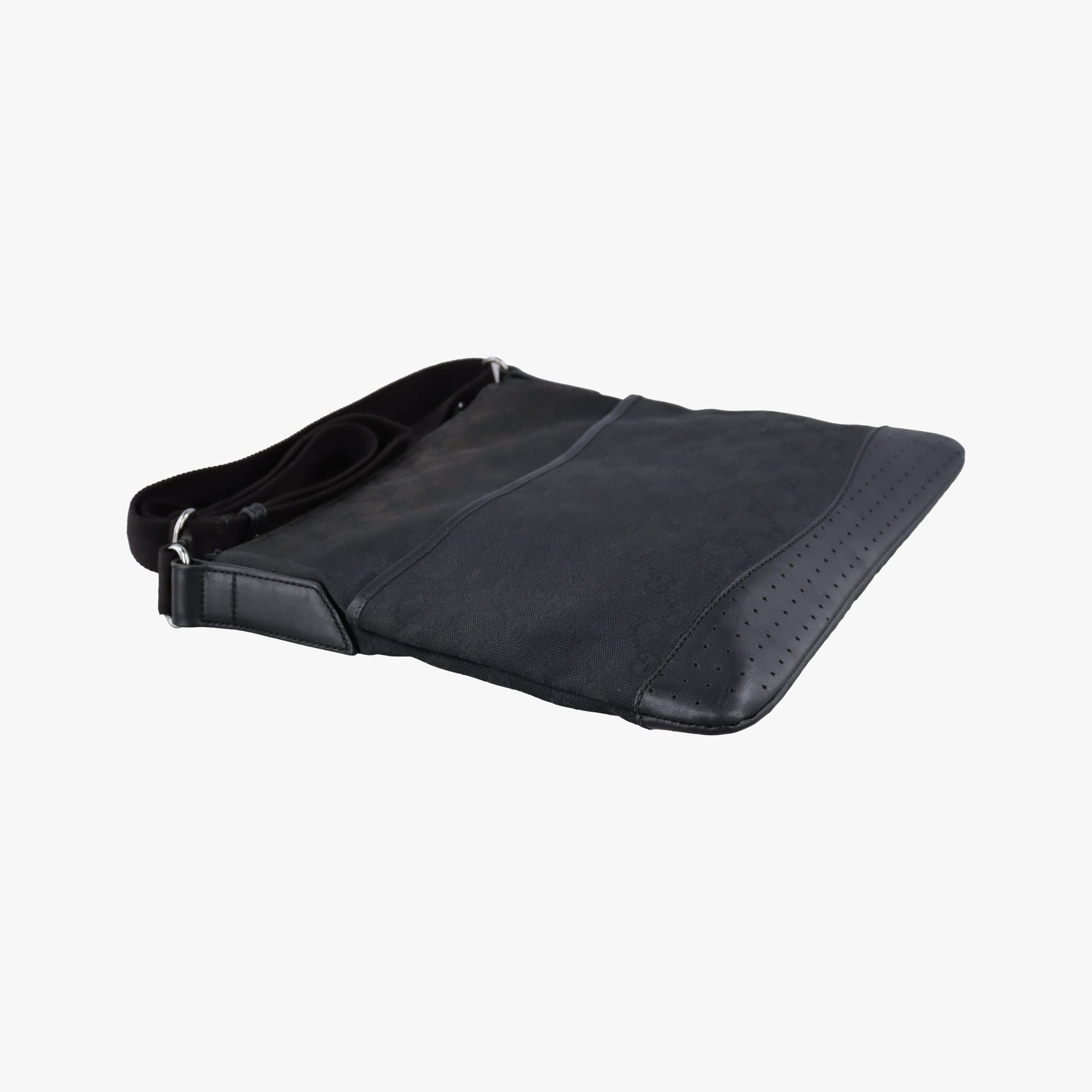Flora Black Leather×Canvas 145857 E010120725フローラ ブラック レザー×キャンバス 145857 E010120725