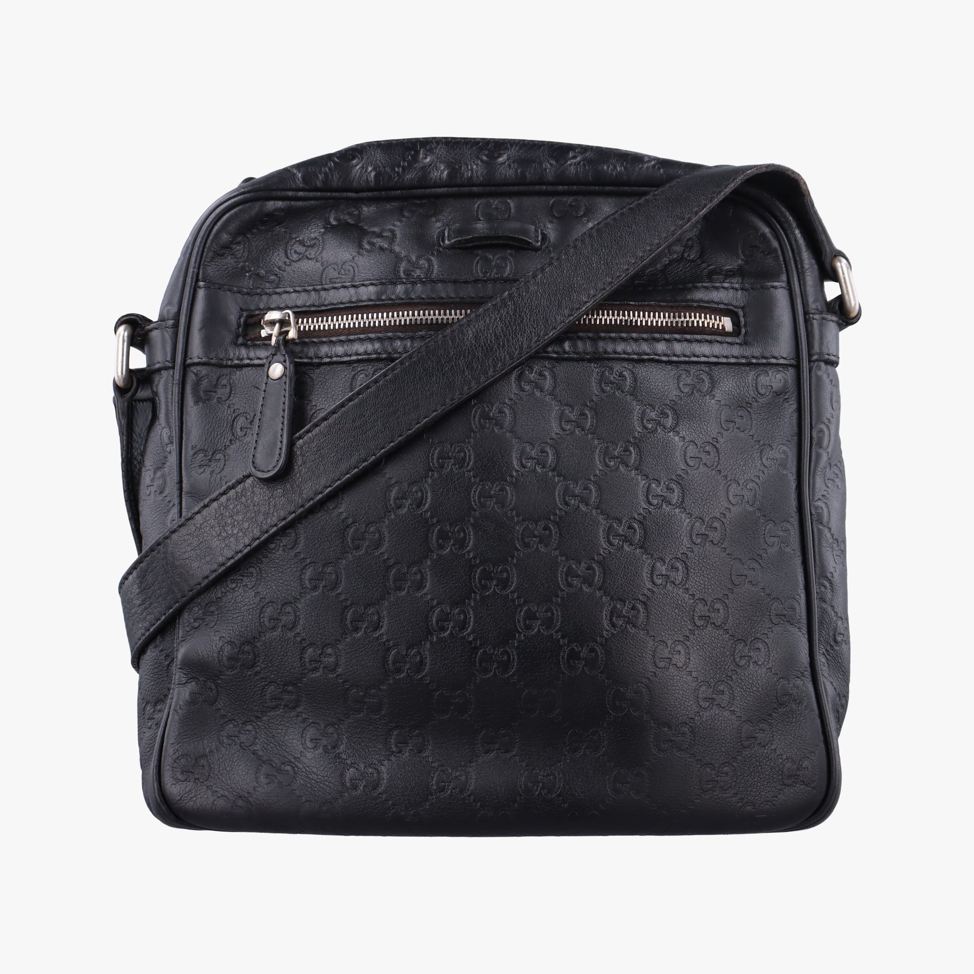 GG Imprime Messenger Black Leather 201448 F011091114GGインプリメ メッセンジャー ブラック レザー 201448 F011091114