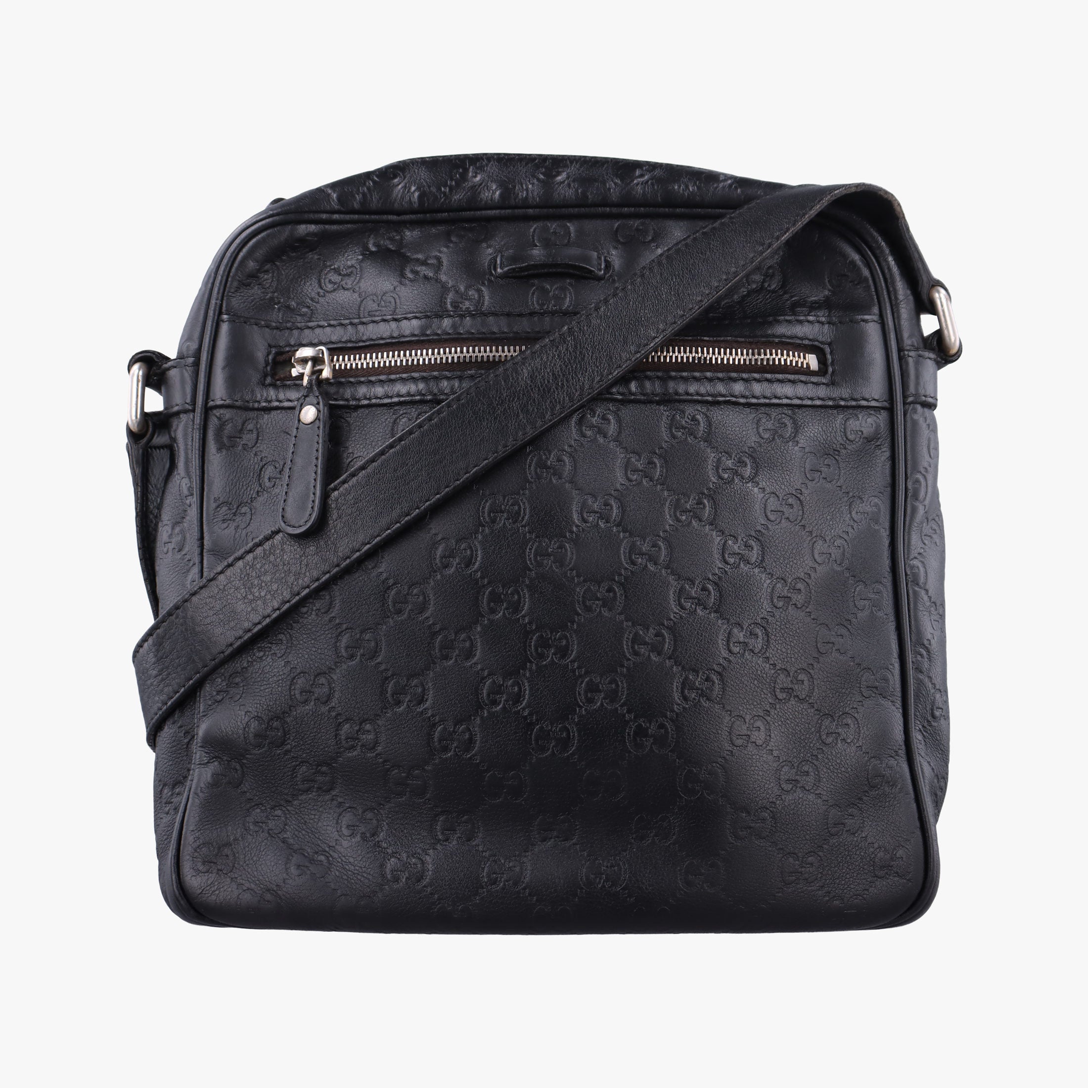 GG Imprime Messenger Black Leather 201448 F011091114GGインプリメ メッセンジャー ブラック レザー 201448 F011091114