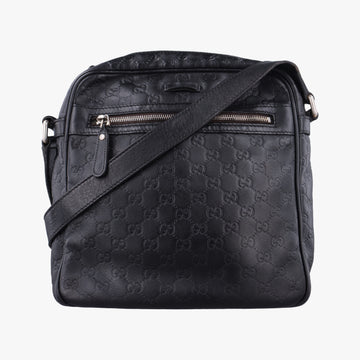GG Imprime Messenger Black Leather 201448 F011091114GGインプリメ メッセンジャー ブラック レザー 201448 F011091114