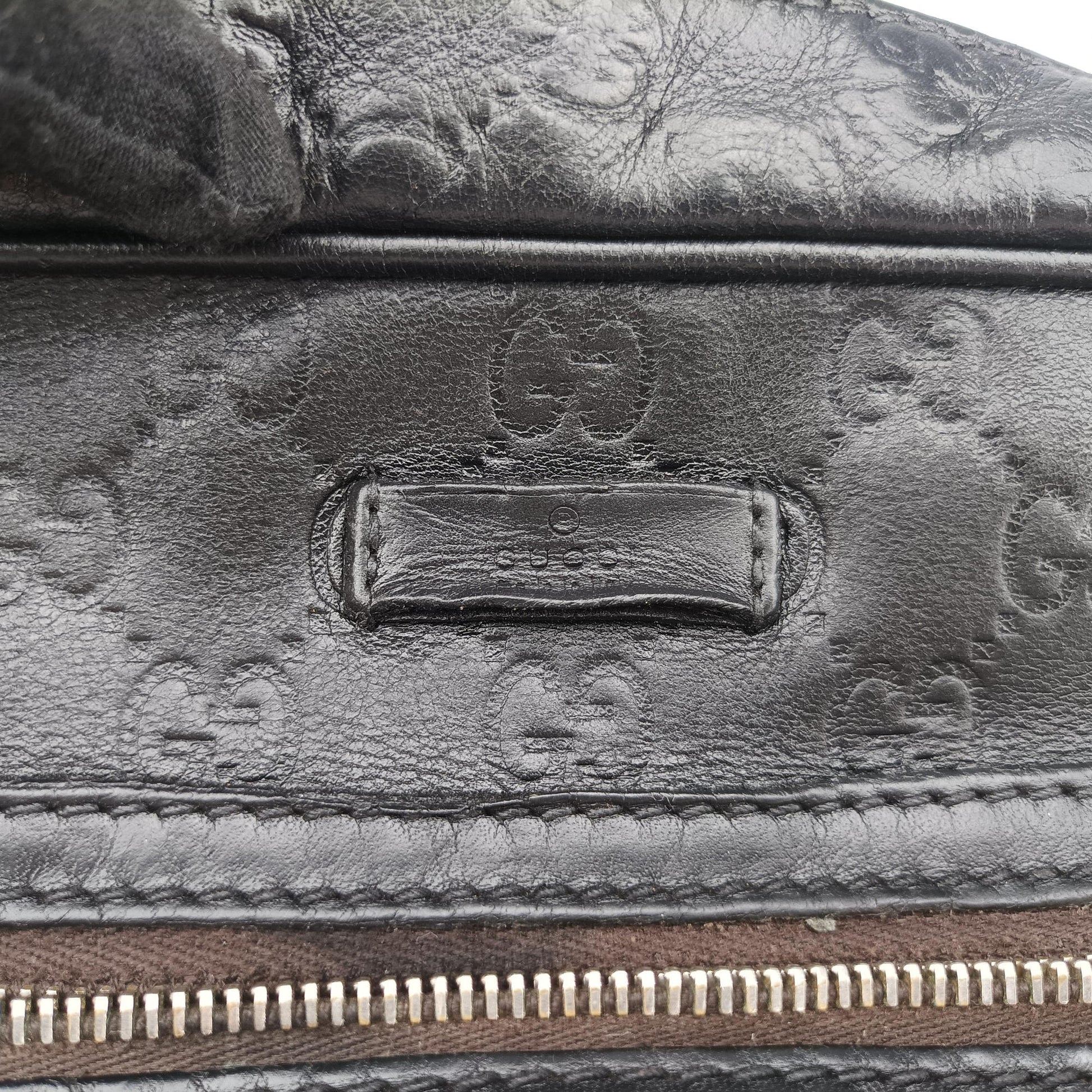 GG Imprime Messenger Black Leather 201448 F011091114GGインプリメ メッセンジャー ブラック レザー 201448 F011091114