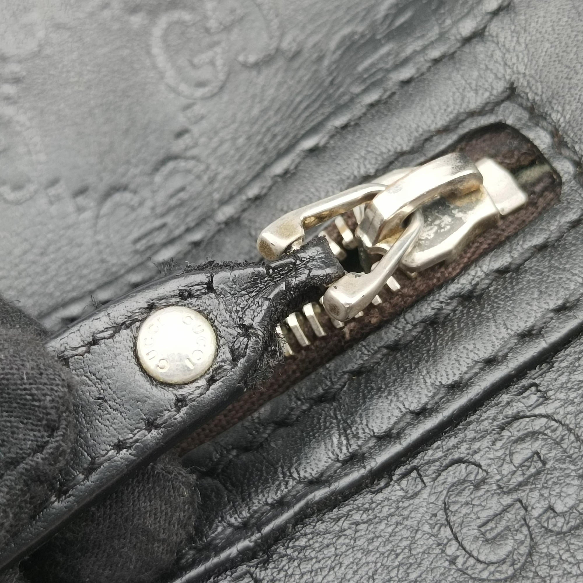 GG Imprime Messenger Black Leather 201448 F011091114GGインプリメ メッセンジャー ブラック レザー 201448 F011091114