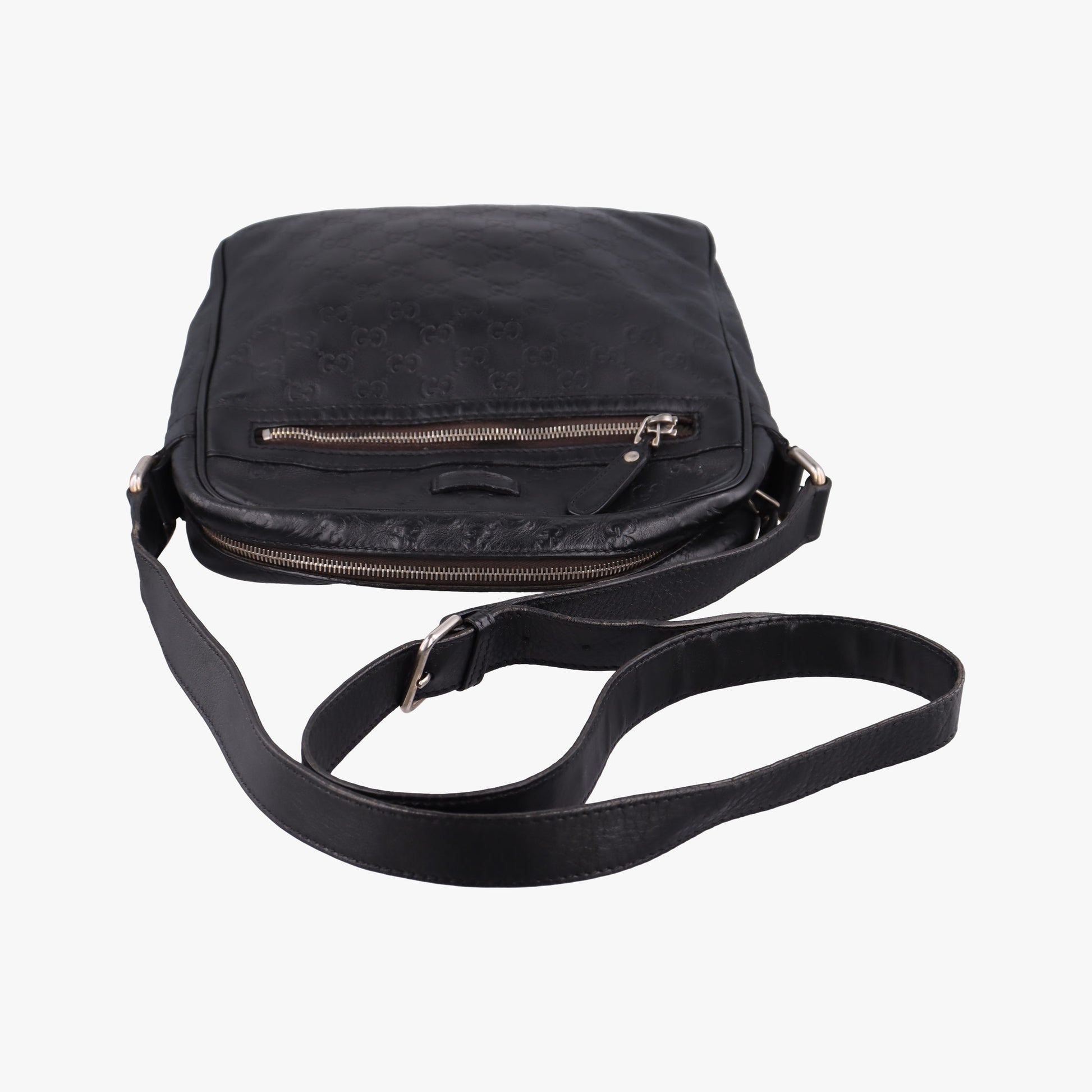 GG Imprime Messenger Black Leather 201448 F011091114GGインプリメ メッセンジャー ブラック レザー 201448 F011091114