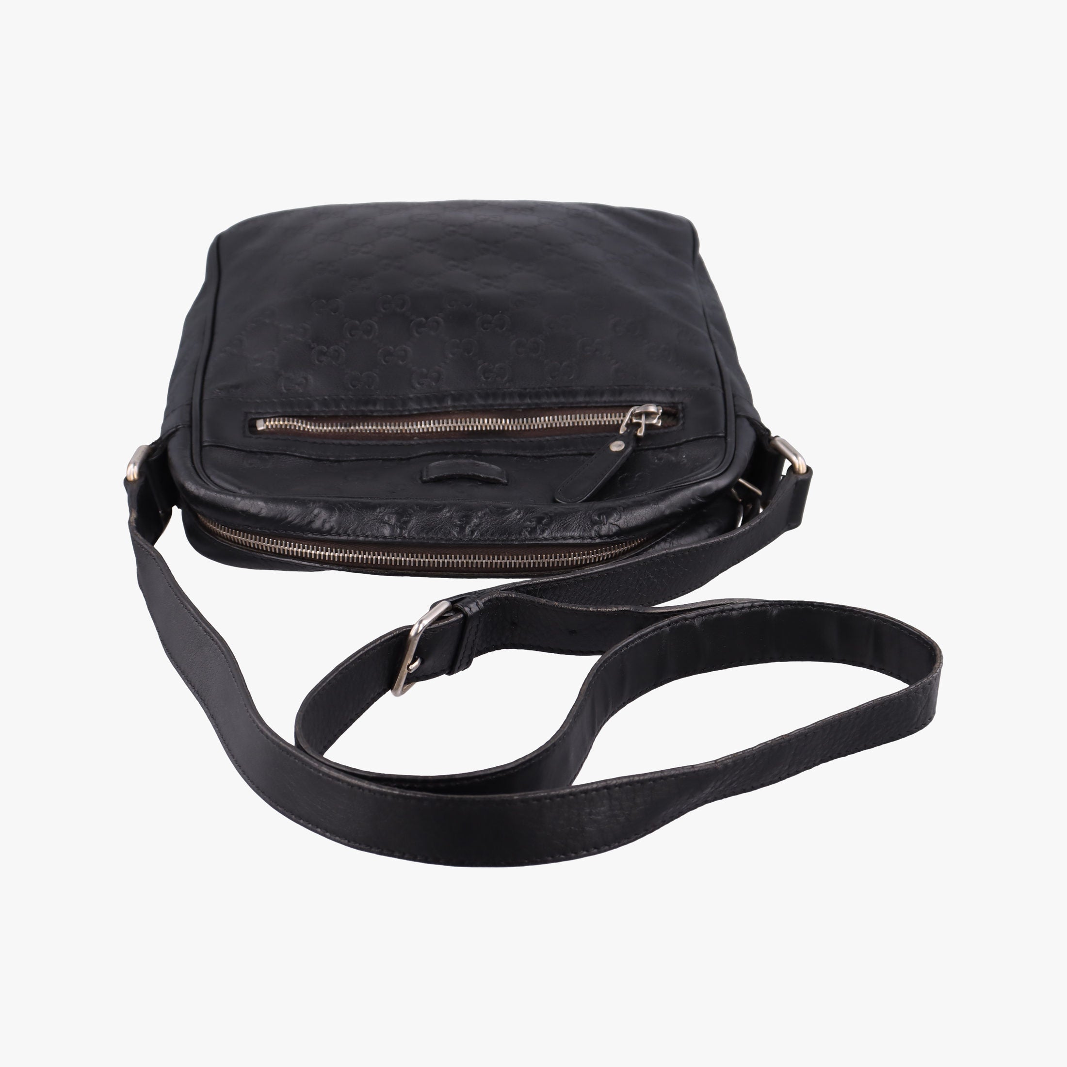 GG Imprime Messenger Black Leather 201448 F011091114GGインプリメ メッセンジャー ブラック レザー 201448 F011091114