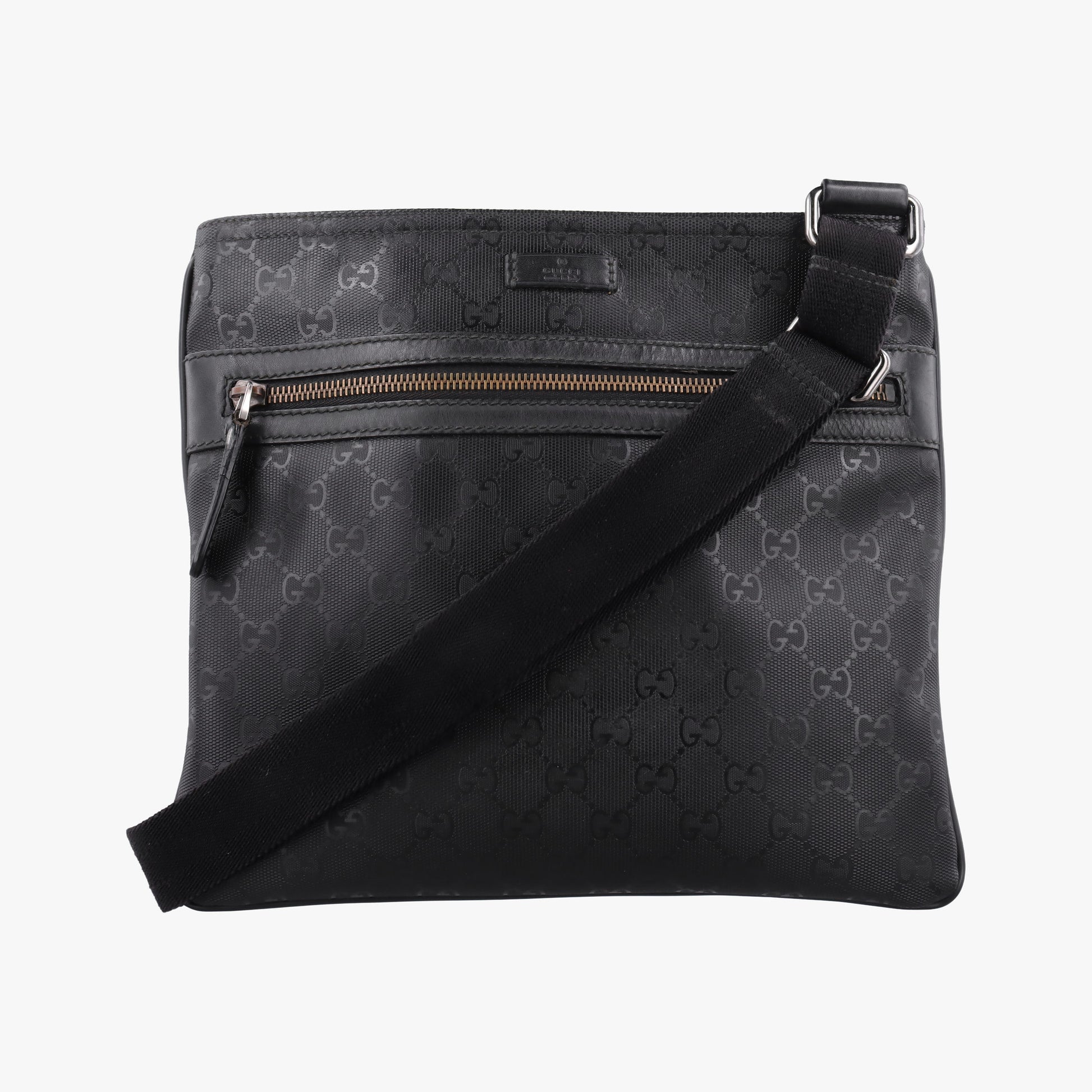 GG Imprime Messenger Black PVC coated canvas x Leather 295257 C015428261GG インプライム メッセンジャー ブラック PVCコーティングキャンバス x レザー 295257 C015428261