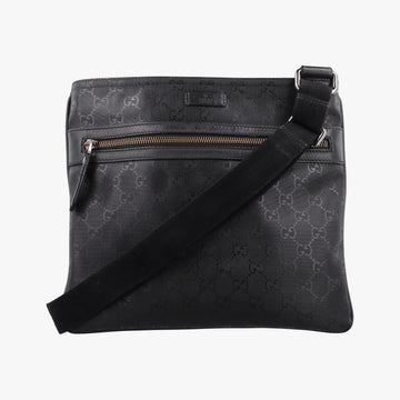 GG Imprime Messenger Black PVC coated canvas x Leather 295257 C015428261GG インプライム メッセンジャー ブラック PVCコーティングキャンバス x レザー 295257 C015428261