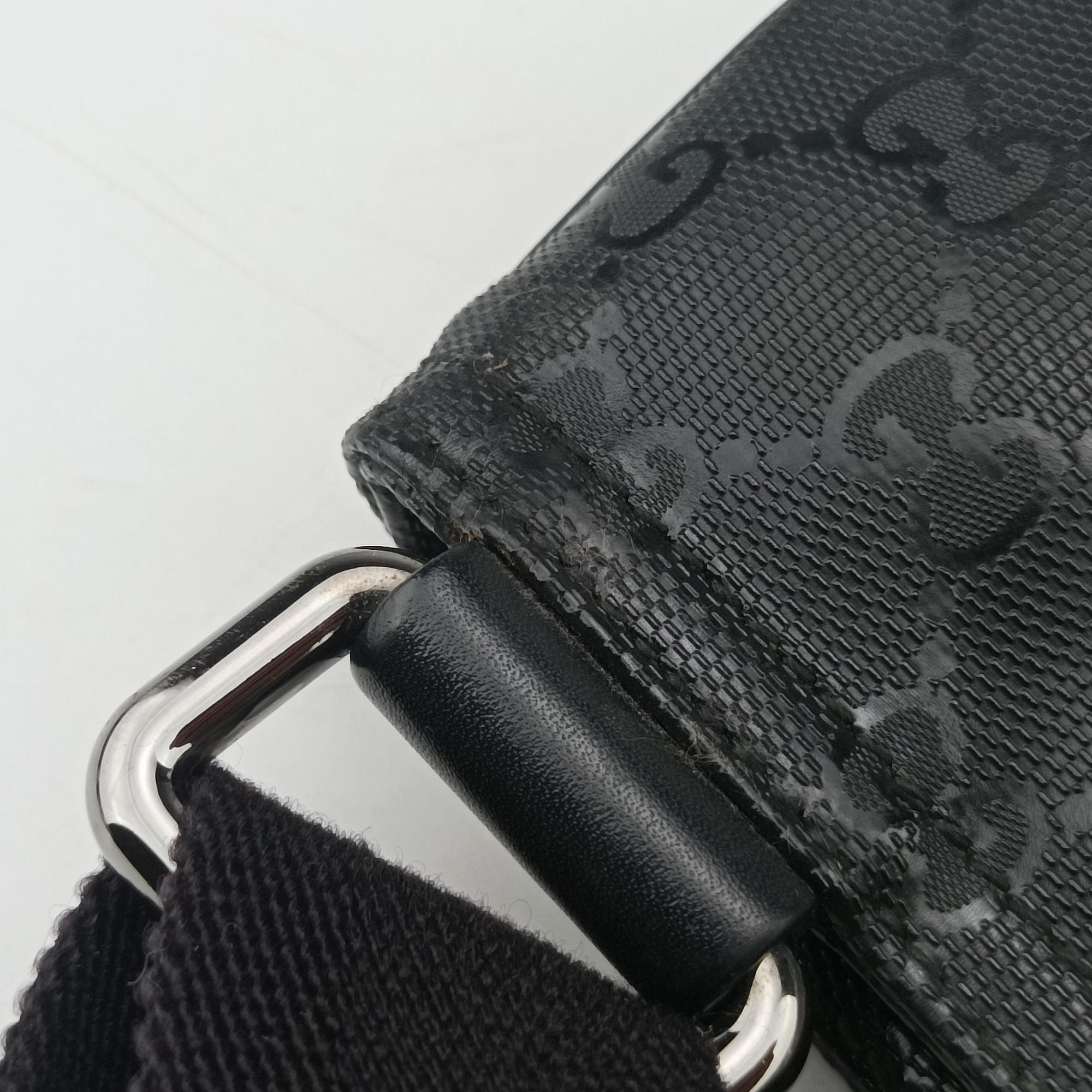 GG Imprime Messenger Black PVC coated canvas x Leather 295257 C015428261GG インプライム メッセンジャー ブラック PVCコーティングキャンバス x レザー 295257 C015428261
