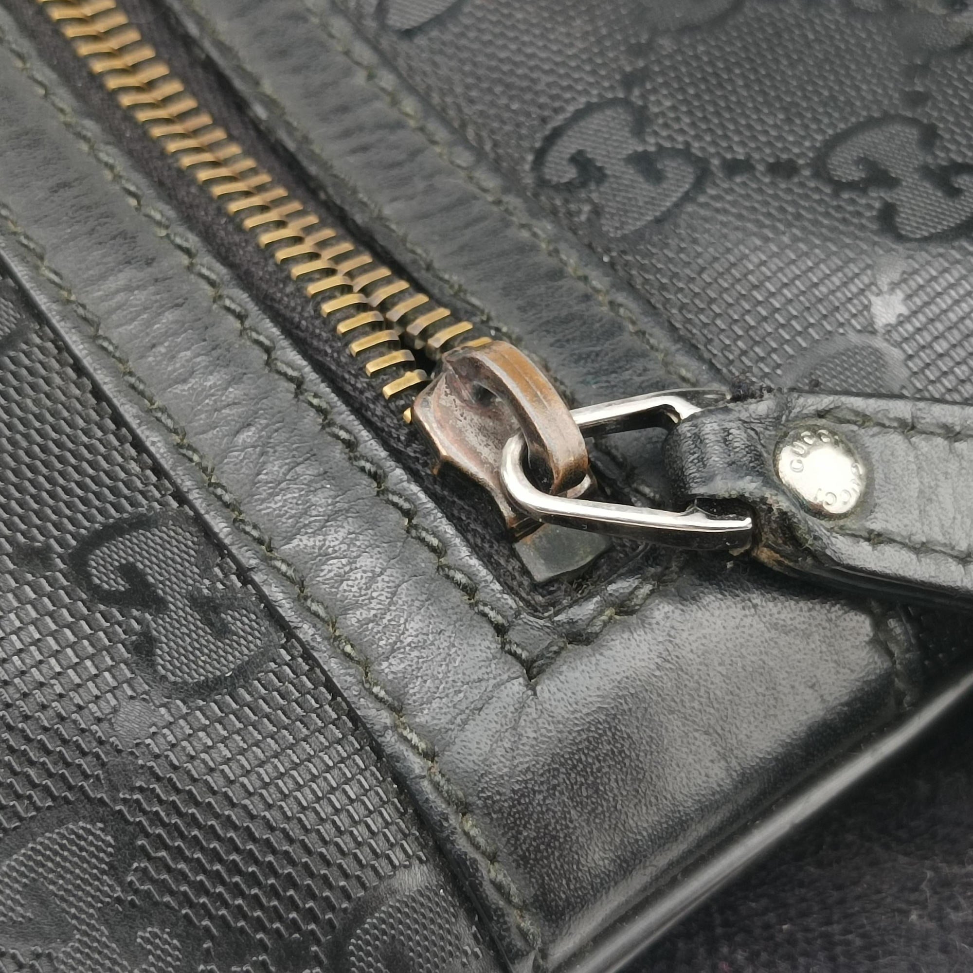 GG Imprime Messenger Black PVC coated canvas x Leather 295257 C015428261GG インプライム メッセンジャー ブラック PVCコーティングキャンバス x レザー 295257 C015428261