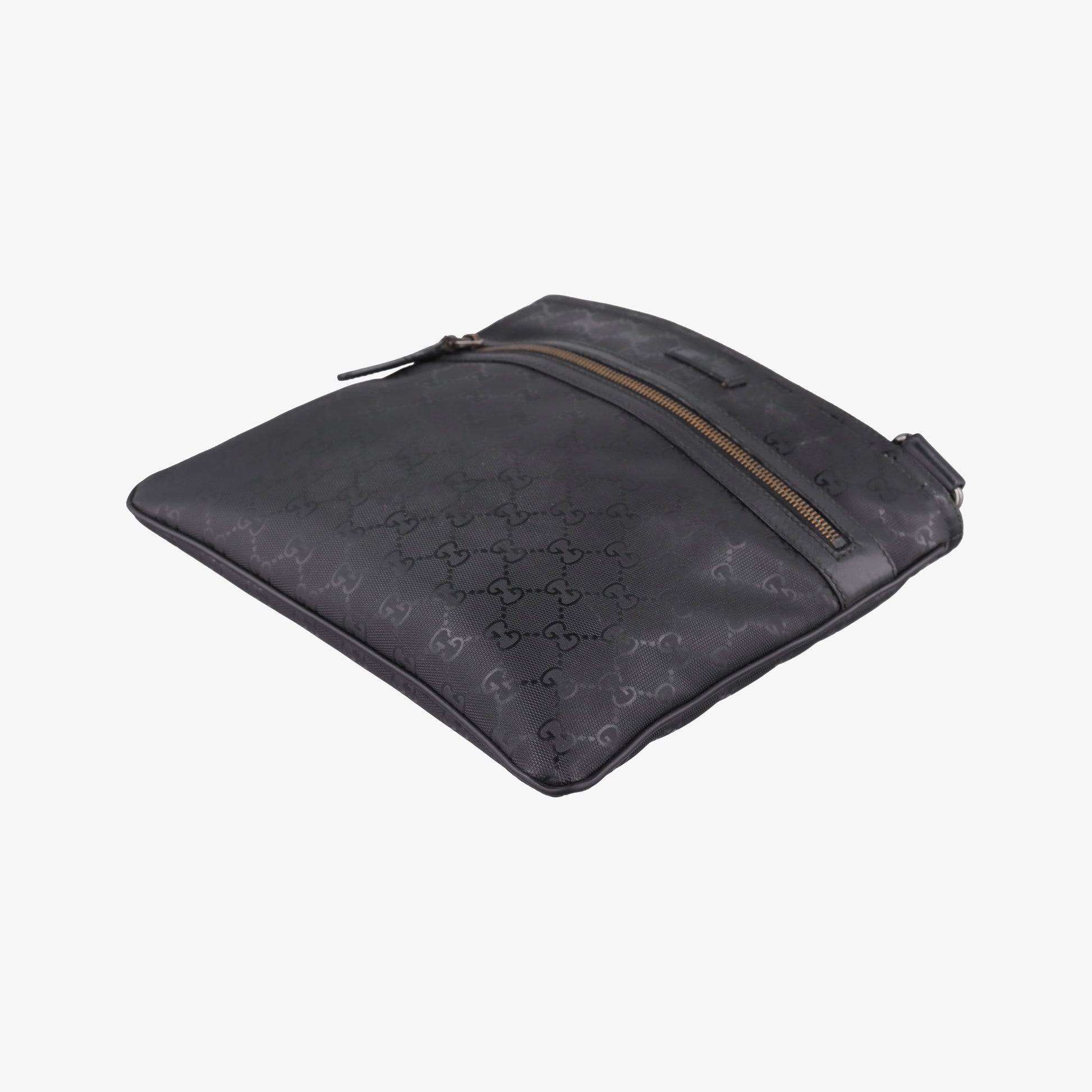 GG Imprime Messenger Black PVC coated canvas x Leather 295257 C015428261GG インプライム メッセンジャー ブラック PVCコーティングキャンバス x レザー 295257 C015428261