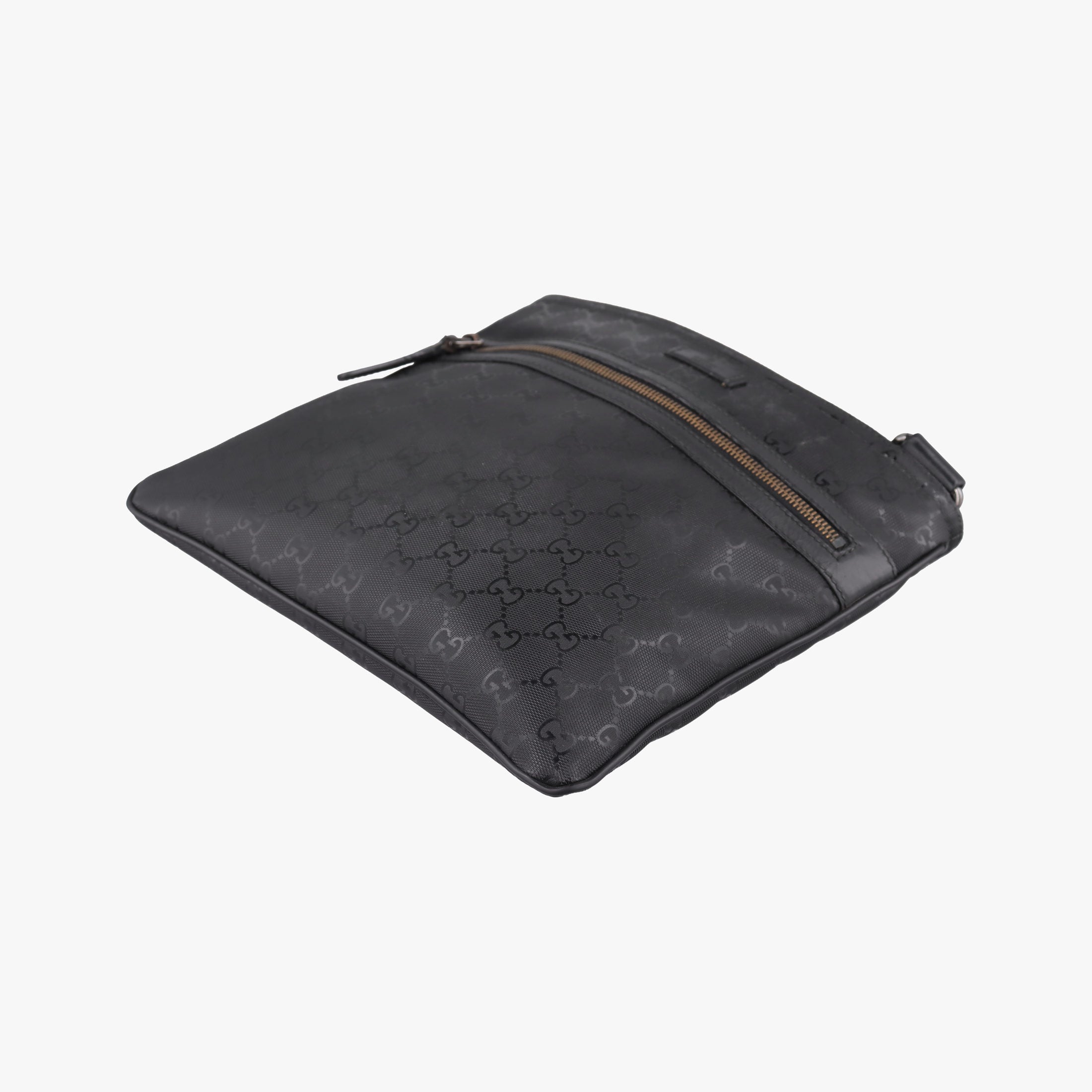 GG Imprime Messenger Black PVC coated canvas x Leather 295257 C015428261GG インプライム メッセンジャー ブラック PVCコーティングキャンバス x レザー 295257 C015428261
