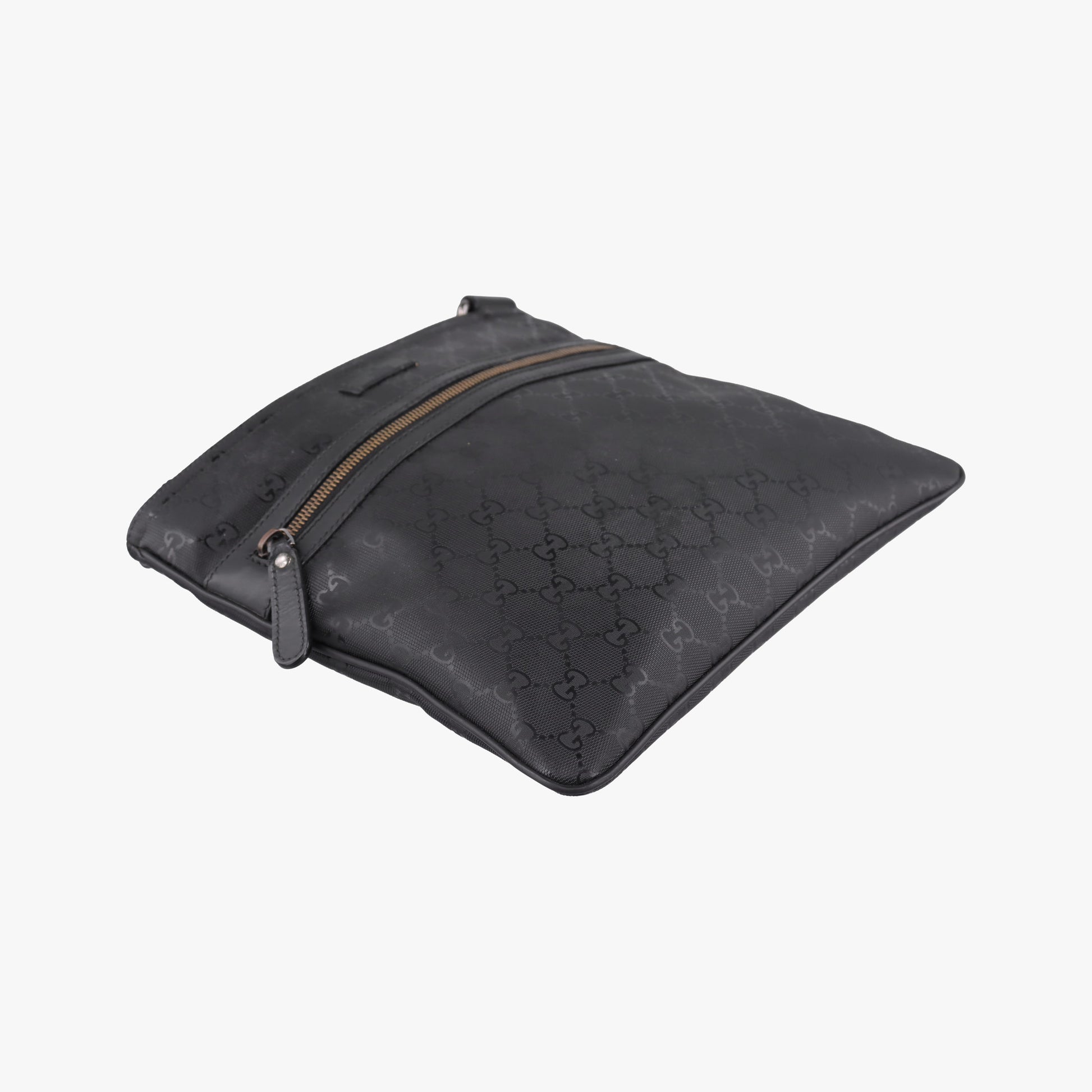 GG Imprime Messenger Black PVC coated canvas x Leather 295257 C015428261GG インプライム メッセンジャー ブラック PVCコーティングキャンバス x レザー 295257 C015428261