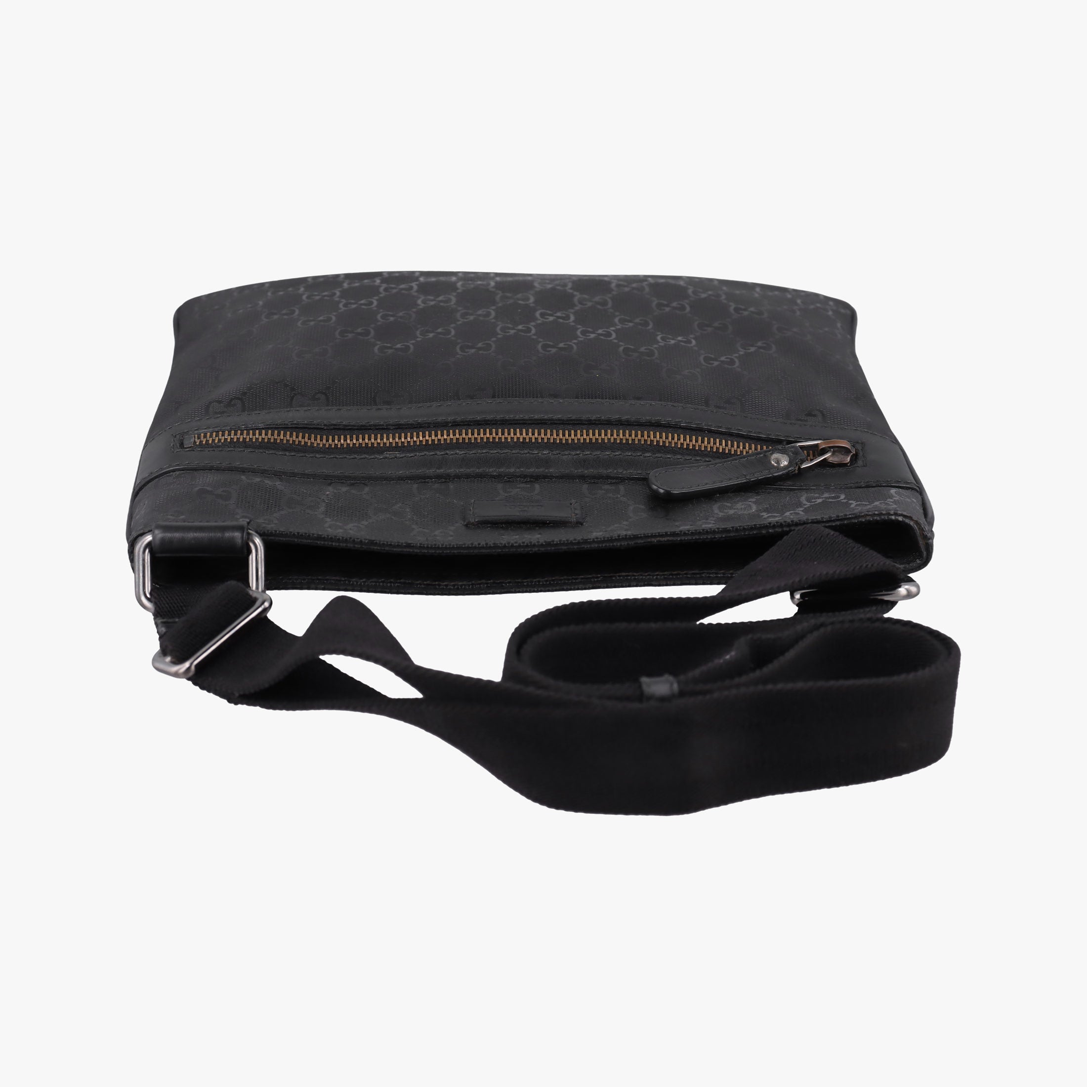 GG Imprime Messenger Black PVC coated canvas x Leather 295257 C015428261GG インプライム メッセンジャー ブラック PVCコーティングキャンバス x レザー 295257 C015428261