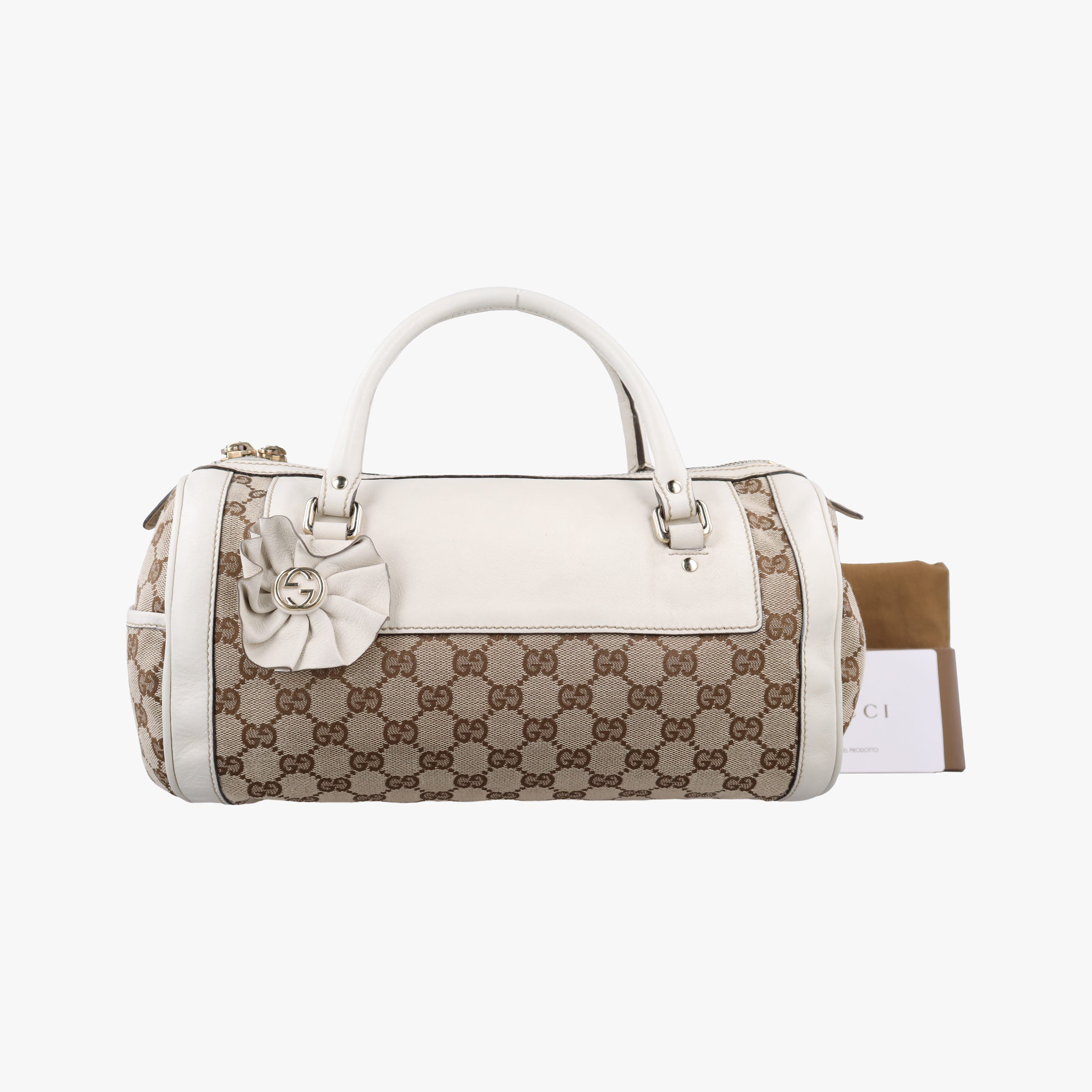 GG Pattern Trophy Beige × Ivory Leather×Canvas 189825 D01755150GG柄 トロフィー ベージュ×アイボリー レザー×キャンバス 189825 D01755150