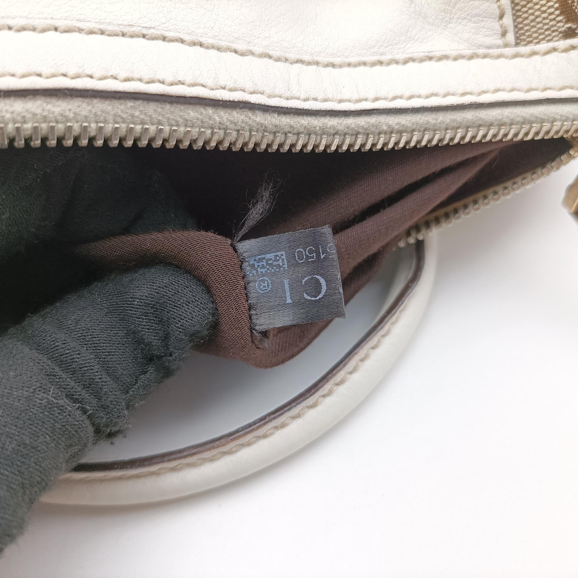 GG Pattern Trophy Beige × Ivory Leather×Canvas 189825 D01755150GG柄 トロフィー ベージュ×アイボリー レザー×キャンバス 189825 D01755150