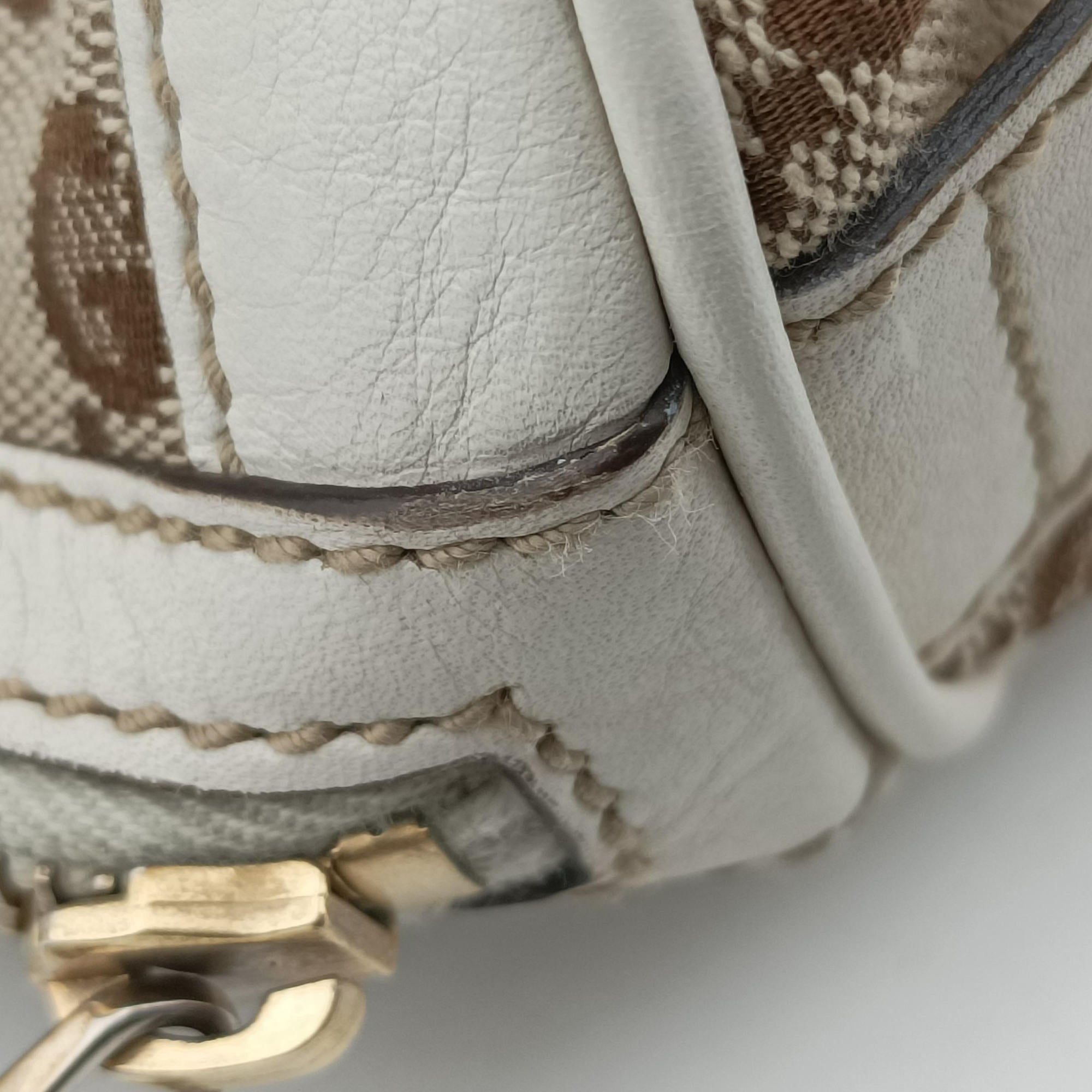 GG Pattern Trophy Beige × Ivory Leather×Canvas 189825 D01755150GG柄 トロフィー ベージュ×アイボリー レザー×キャンバス 189825 D01755150