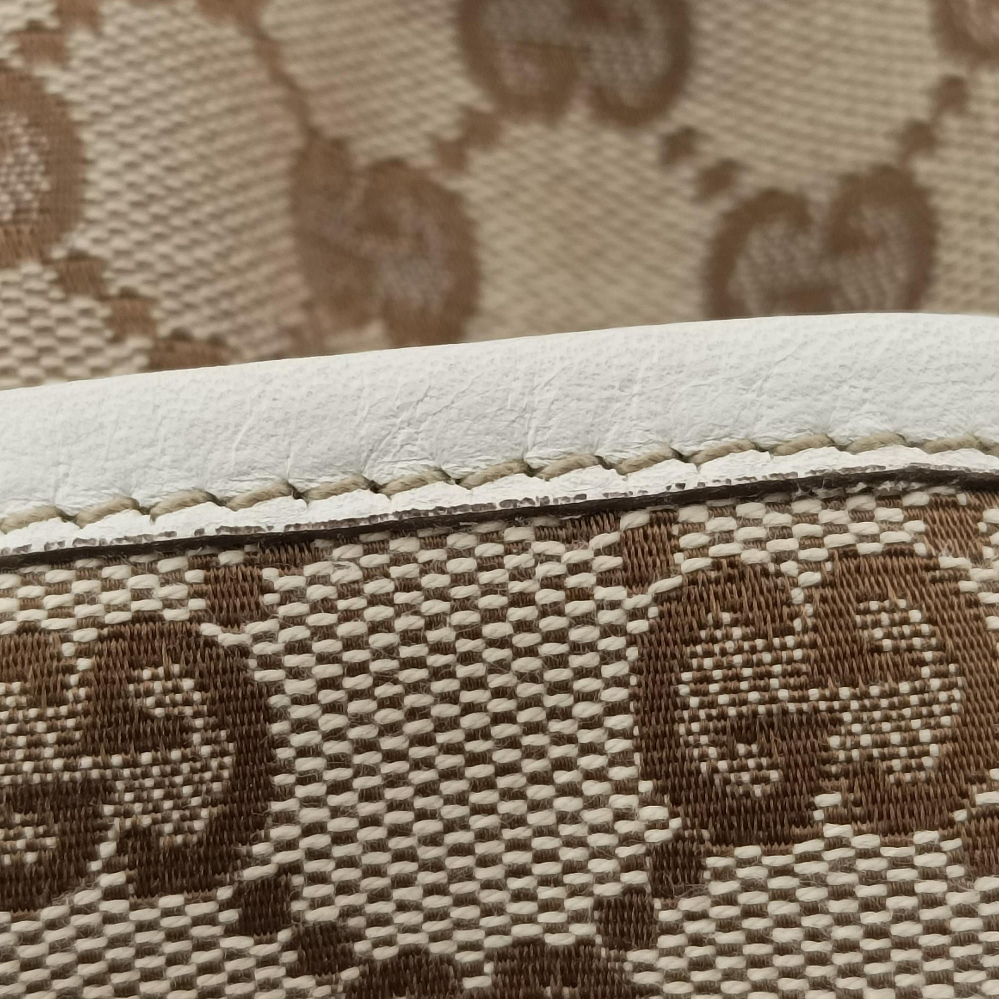GG Pattern Trophy Beige × Ivory Leather×Canvas 189825 D01755150GG柄 トロフィー ベージュ×アイボリー レザー×キャンバス 189825 D01755150