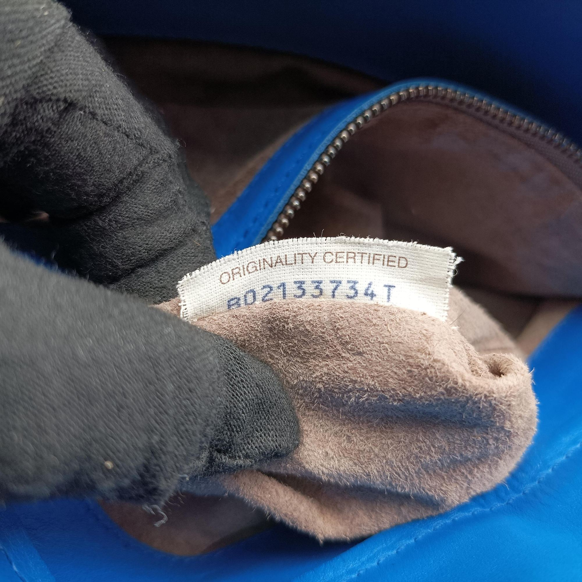 Roma Intrecciato Blue lambskin B02133734Tローマ イントレチャート ブルー ラムスキン B02133734T