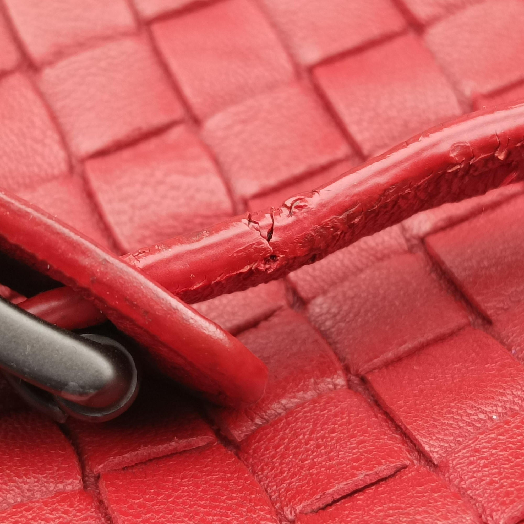 NODINI Intrecciato Red lambskin B01263721Wノディーニ イントレチャート レッド ラムスキン B01263721W