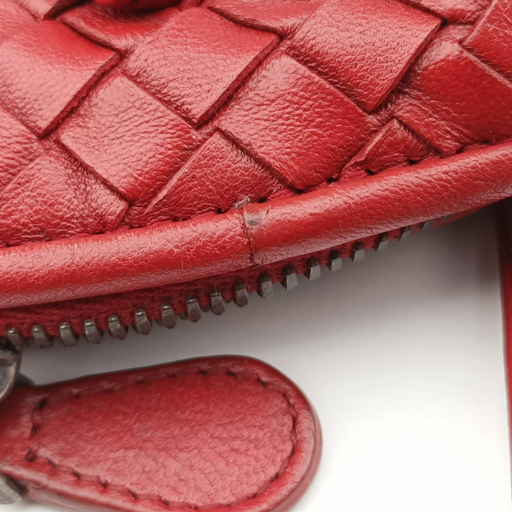 NODINI Intrecciato Red lambskin B01263721Wノディーニ イントレチャート レッド ラムスキン B01263721W