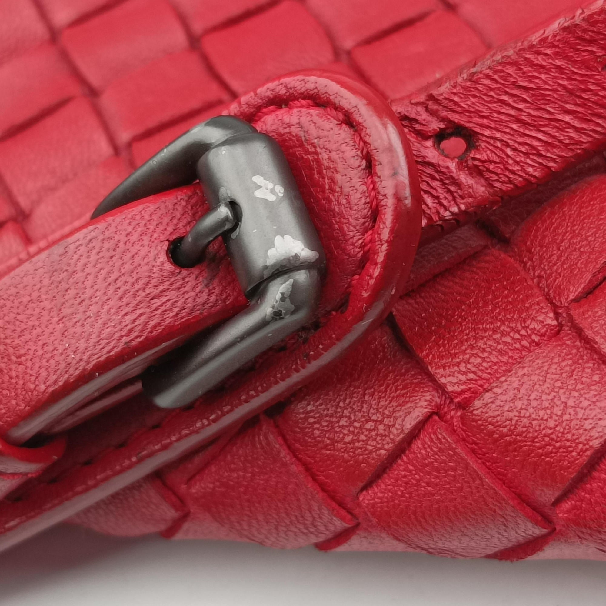 NODINI Intrecciato Red lambskin B01263721Wノディーニ イントレチャート レッド ラムスキン B01263721W
