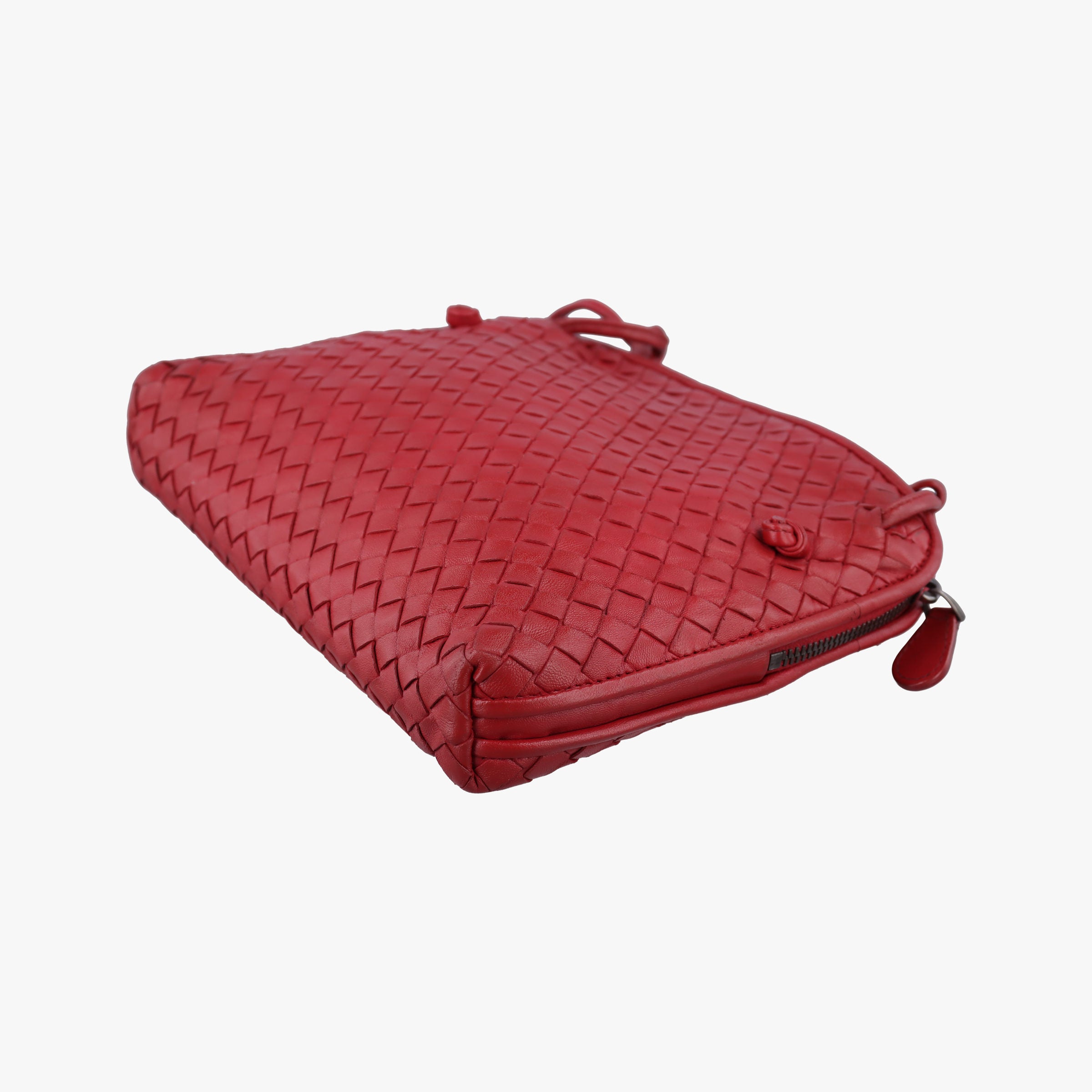 NODINI Intrecciato Red lambskin B01263721Wノディーニ イントレチャート レッド ラムスキン B01263721W