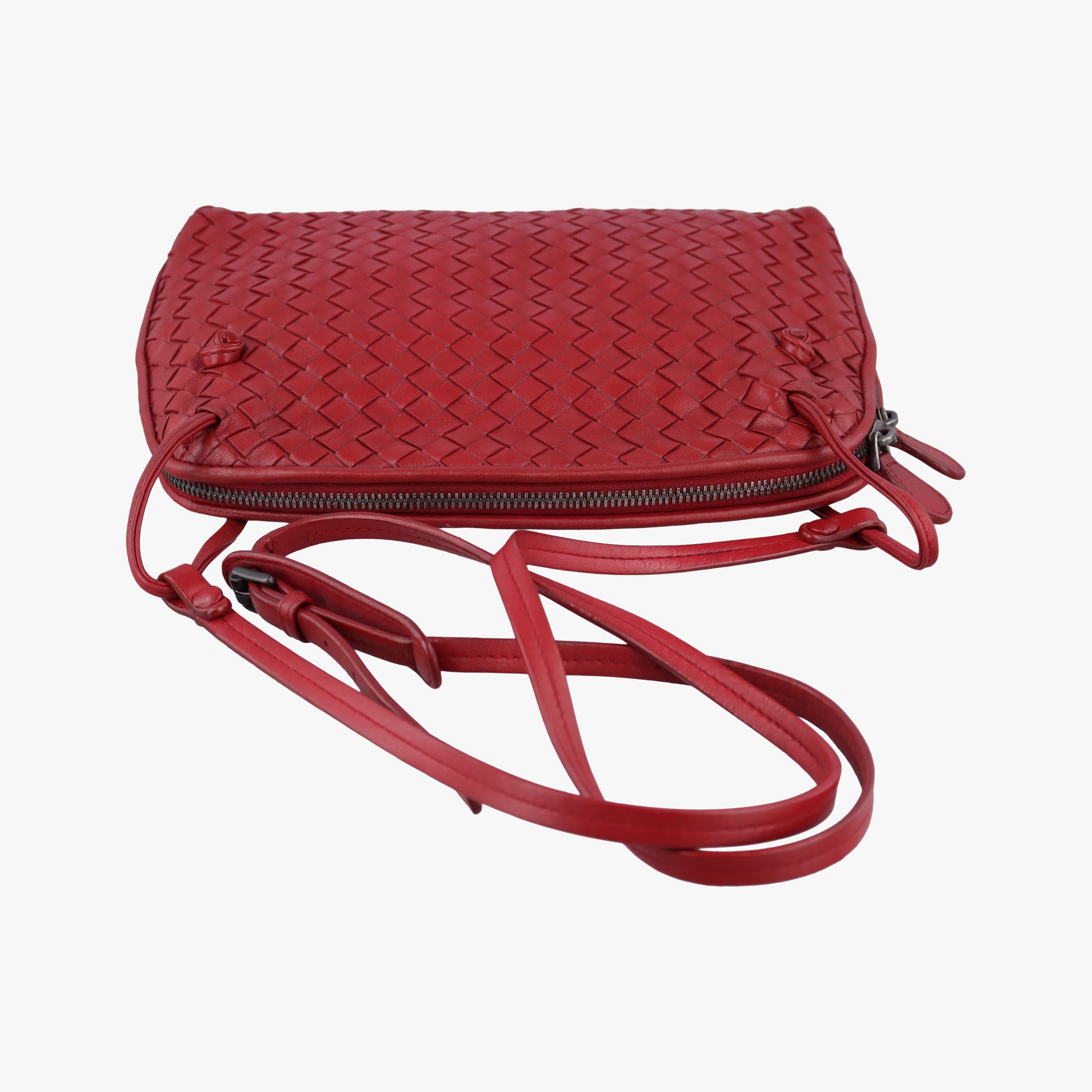 NODINI Intrecciato Red lambskin B01263721Wノディーニ イントレチャート レッド ラムスキン B01263721W