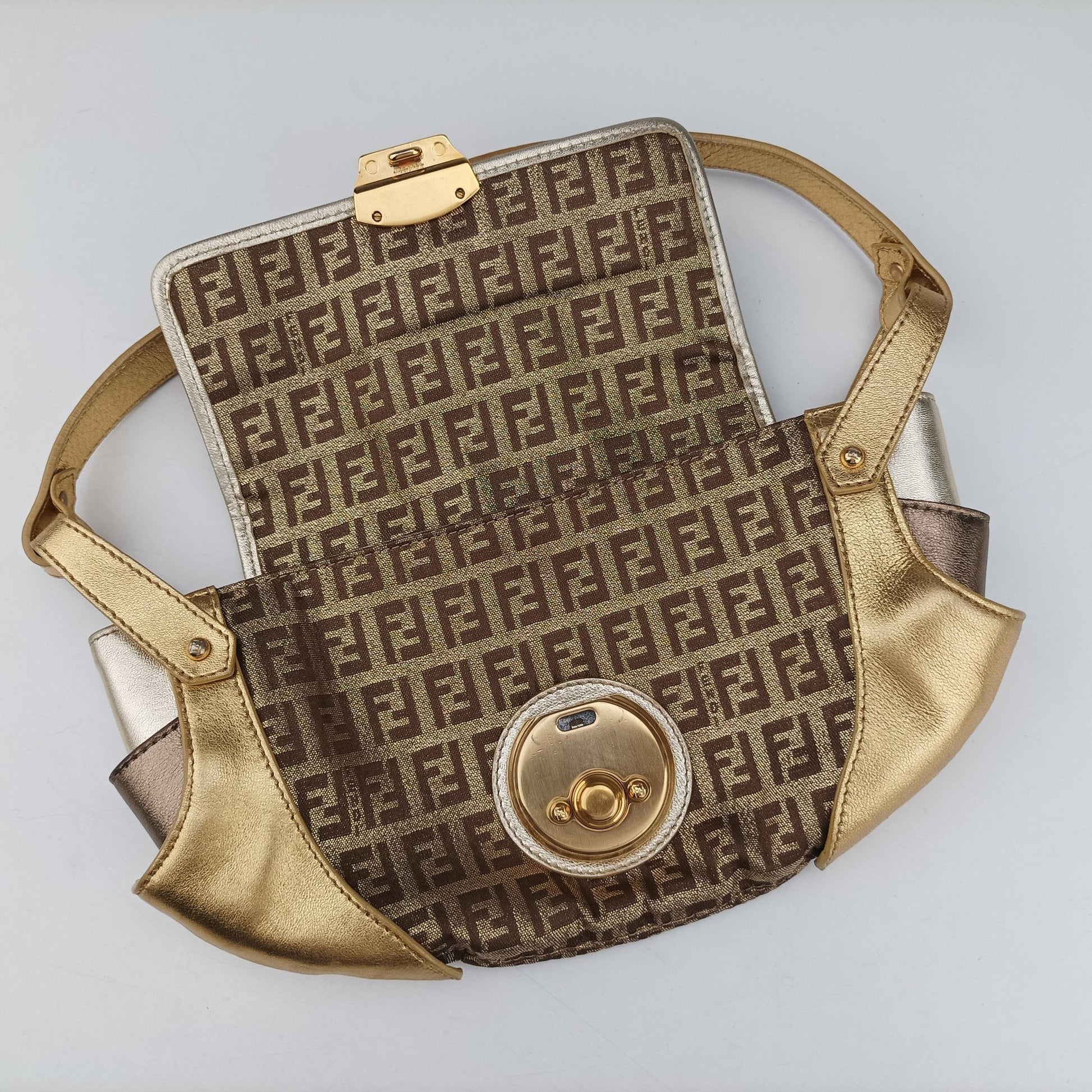 Zucchino Borsa golden×Multicolour canvas×leather 8BR429 2241-8BR429-LPB-048ズッキーノ ボルサ ゴールド×マルチカラー キャンバス×レザー 8BR429 2241-8BR429-LPB-048