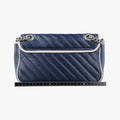 GG Marmont Blue Leather 443497 F031908661GGマーモント ブルー レザー 443497 F031908661