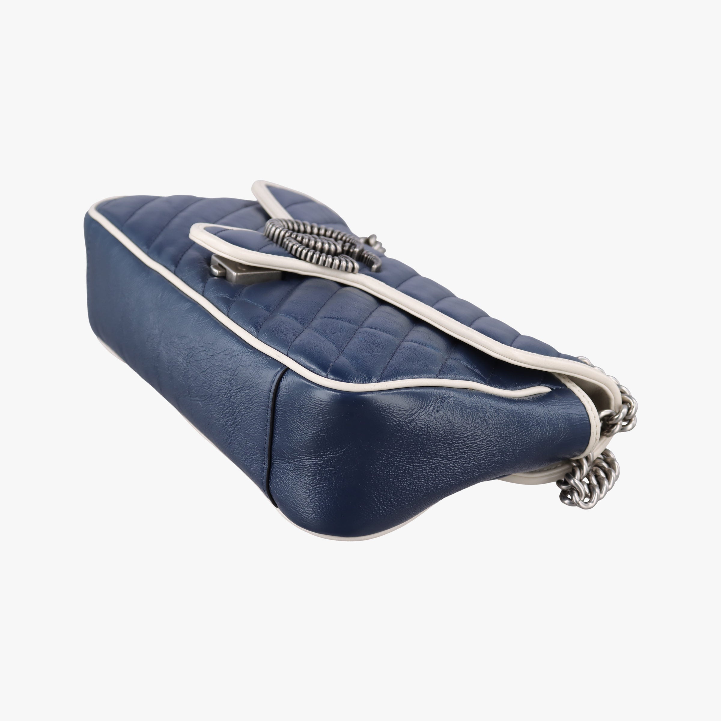 GG Marmont Blue Leather 443497 F031908661GGマーモント ブルー レザー 443497 F031908661