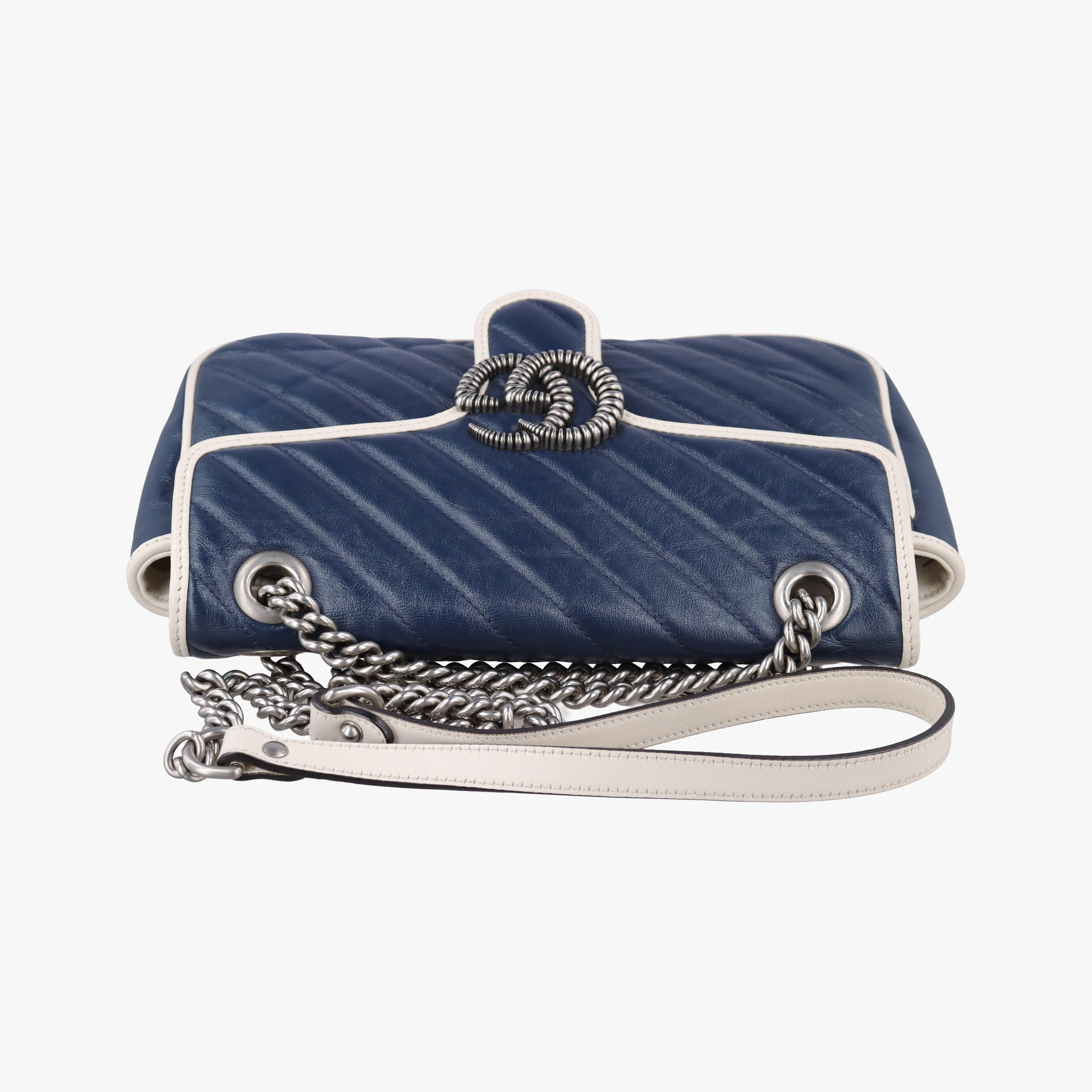 GG Marmont Blue Leather 443497 F031908661GGマーモント ブルー レザー 443497 F031908661