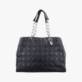 Pre-owned Christian Dior Cannage Dior Soft Shopping Black lambskin  shoulderbag | stylenewstar