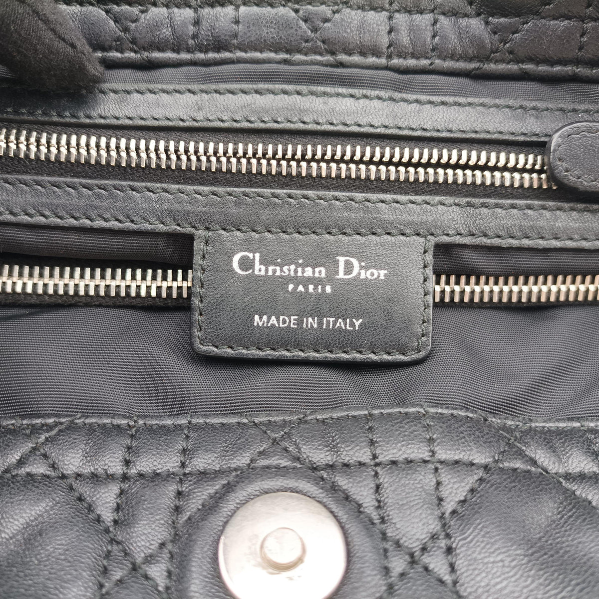 Pre-owned Christian Dior Cannage Dior Soft Shopping Black lambskin  shoulderbag | stylenewstar
