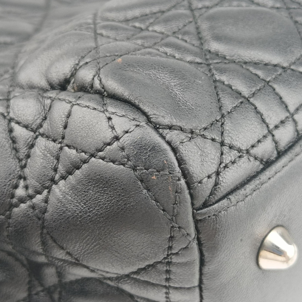 Pre-owned Christian Dior Cannage Dior Soft Shopping Black lambskin  shoulderbag | stylenewstar