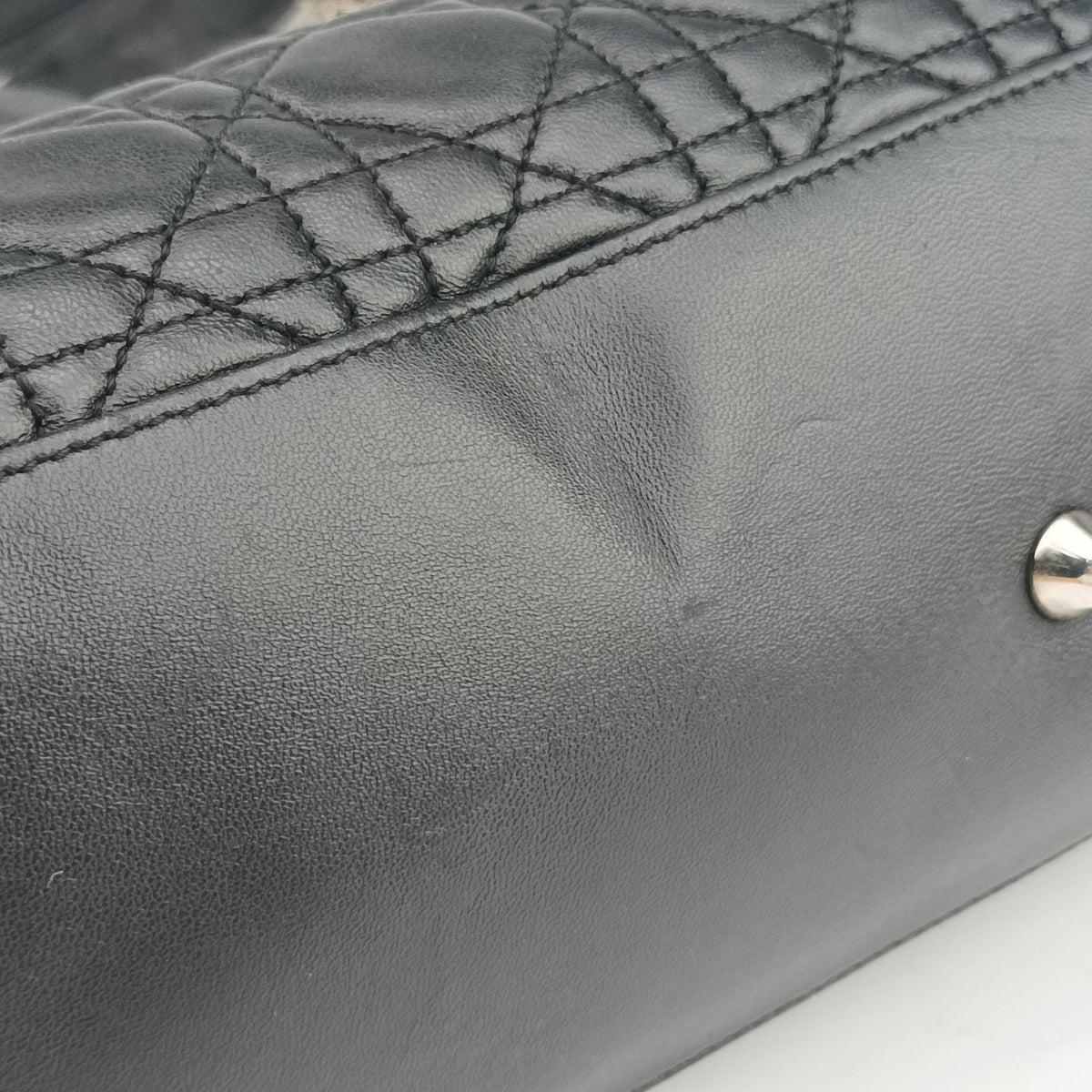 Pre-owned Christian Dior Cannage Dior Soft Shopping Black lambskin  shoulderbag | stylenewstar