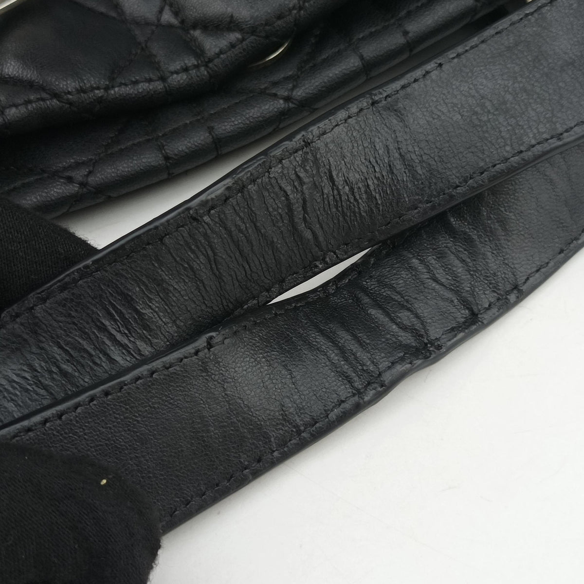 Pre-owned Christian Dior Cannage Dior Soft Shopping Black lambskin  shoulderbag | stylenewstar