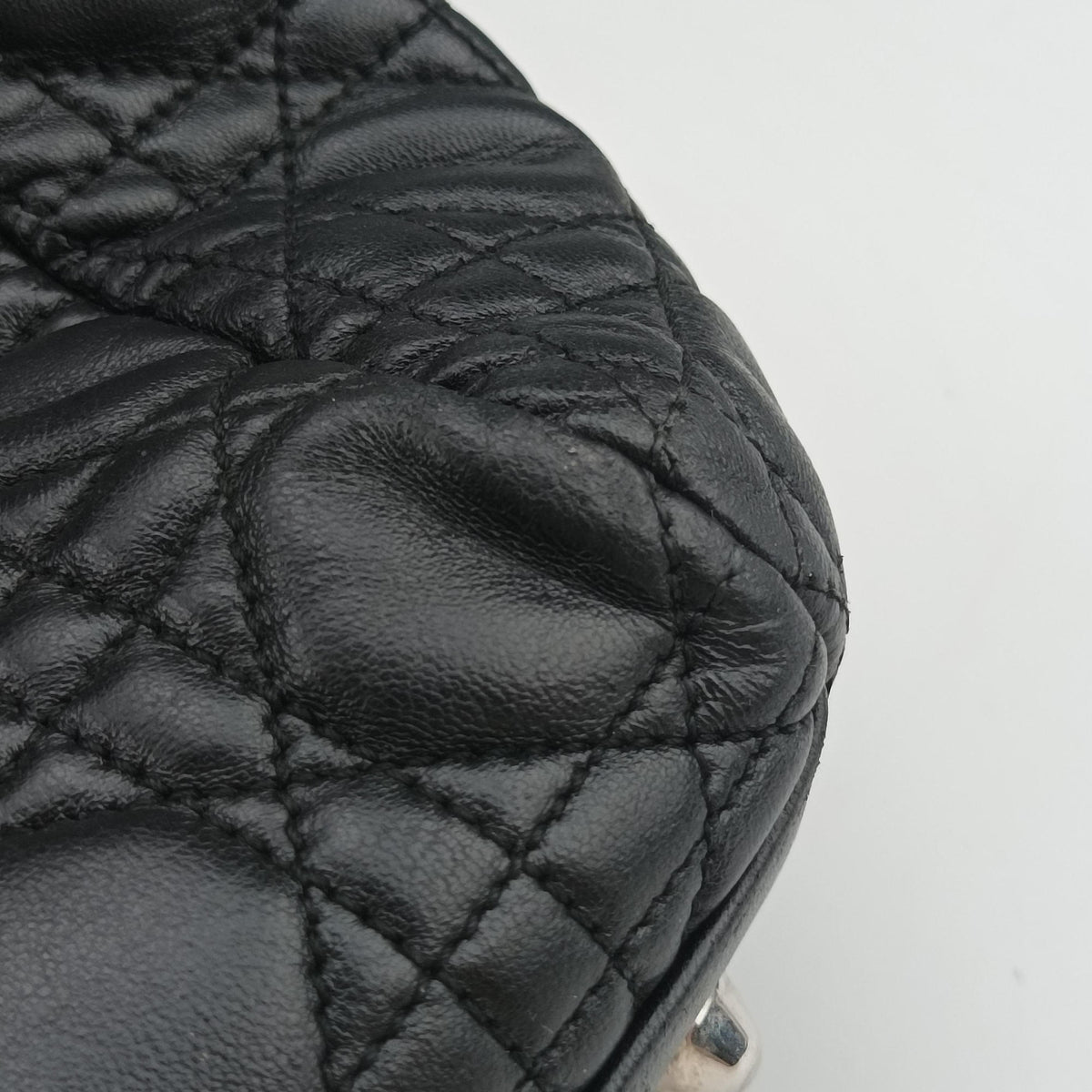 Pre-owned Christian Dior Cannage Dior Soft Shopping Black lambskin  shoulderbag | stylenewstar
