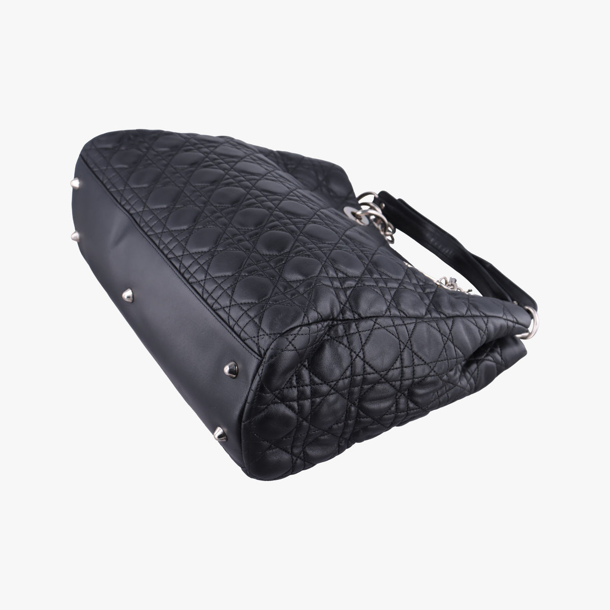 Pre-owned Christian Dior Cannage Dior Soft Shopping Black lambskin  shoulderbag | stylenewstar