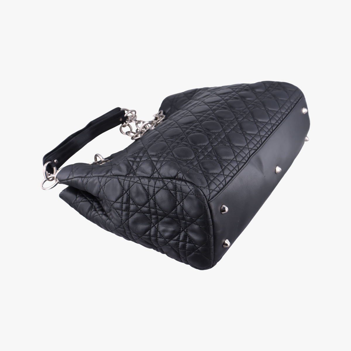 Pre-owned Christian Dior Cannage Dior Soft Shopping Black lambskin  shoulderbag | stylenewstar