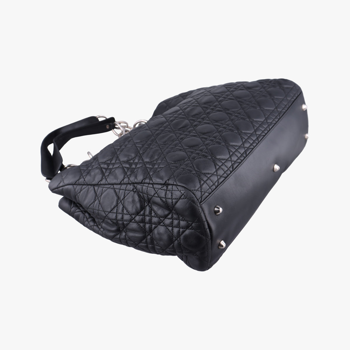 Pre-owned Christian Dior Cannage Dior Soft Shopping Black lambskin  shoulderbag | stylenewstar