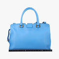 Pre-owned Yves Saint Laurent BABY CABAS Blue Leather 400914 shoulderbag | stylenewstar