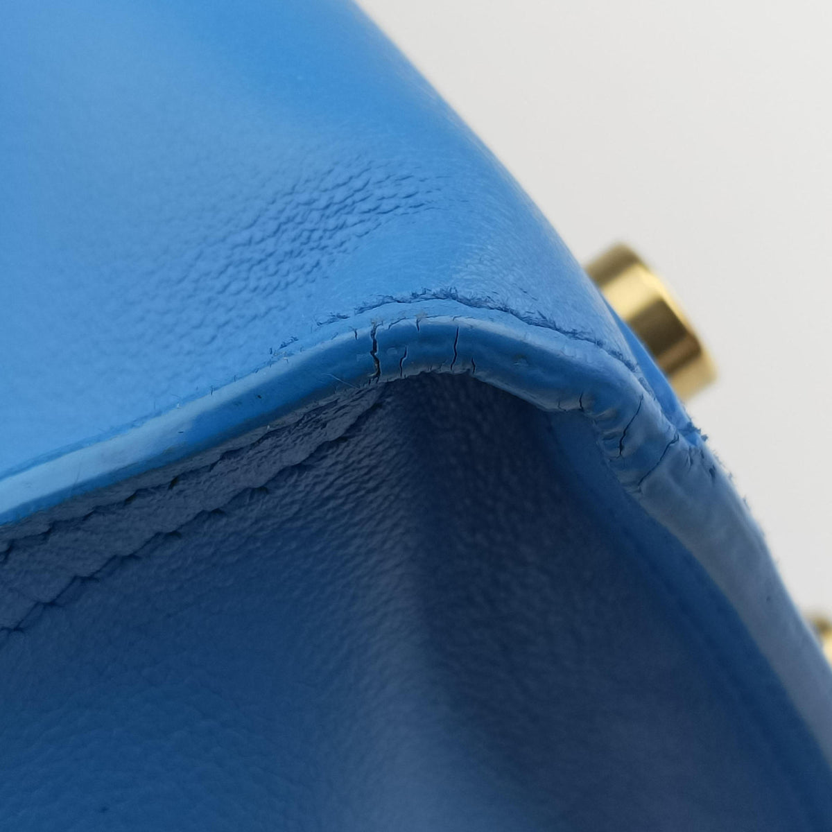 Pre-owned Yves Saint Laurent BABY CABAS Blue Leather 400914 shoulderbag | stylenewstar