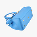 Pre-owned Yves Saint Laurent BABY CABAS Blue Leather 400914 shoulderbag | stylenewstar